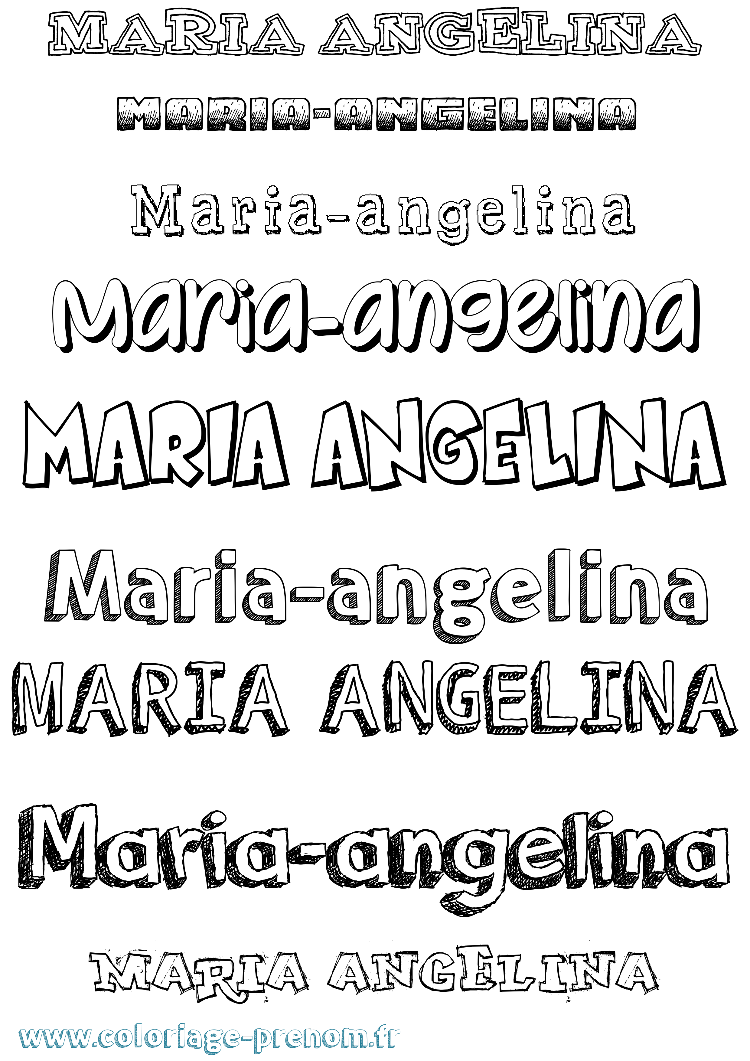 Coloriage Maria-Angelina Dessiné Coloriage prénom Maria-Angelina Dessiné
