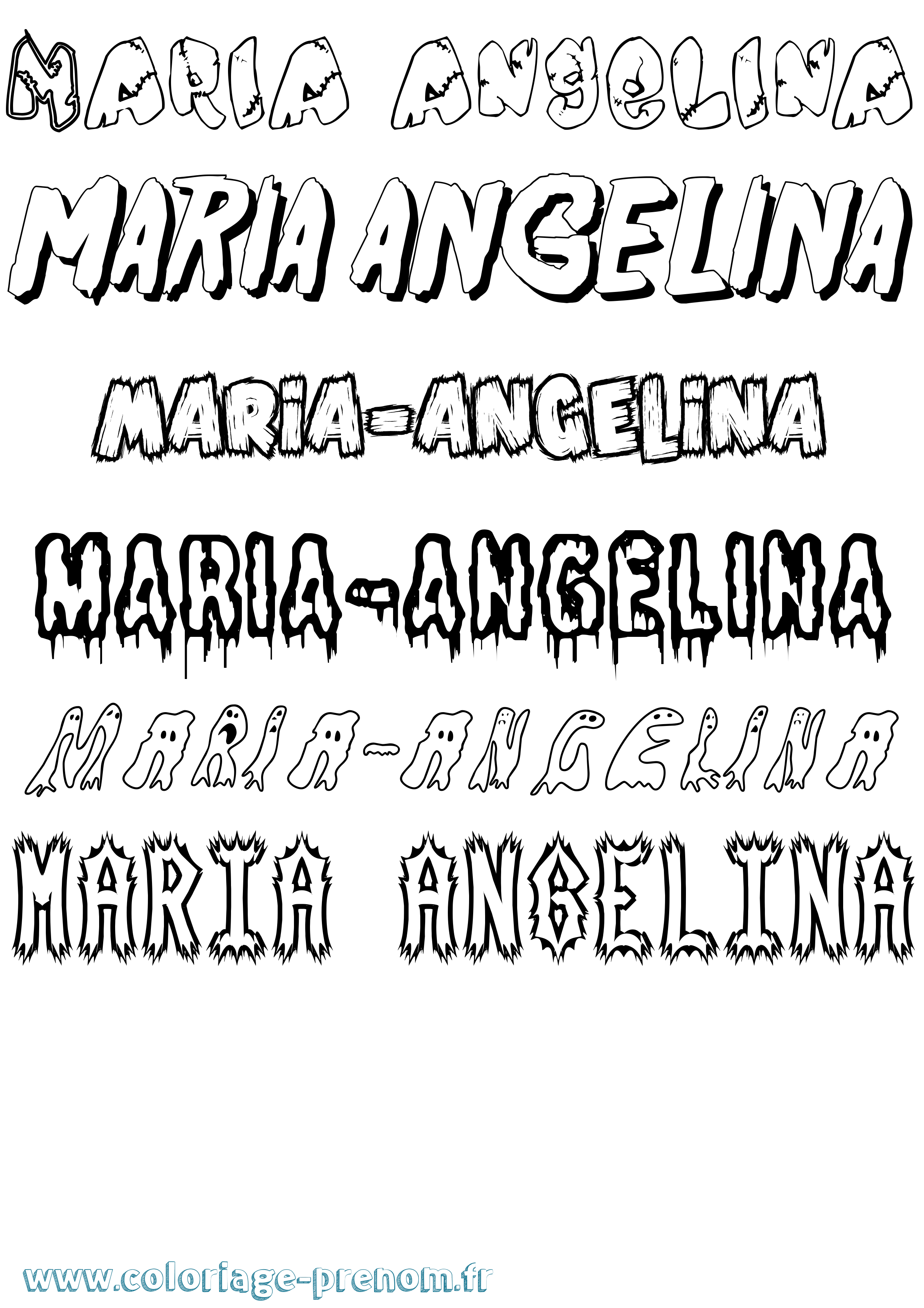 Coloriage Maria-Angelina Frisson Coloriage prénom Maria-Angelina Frisson