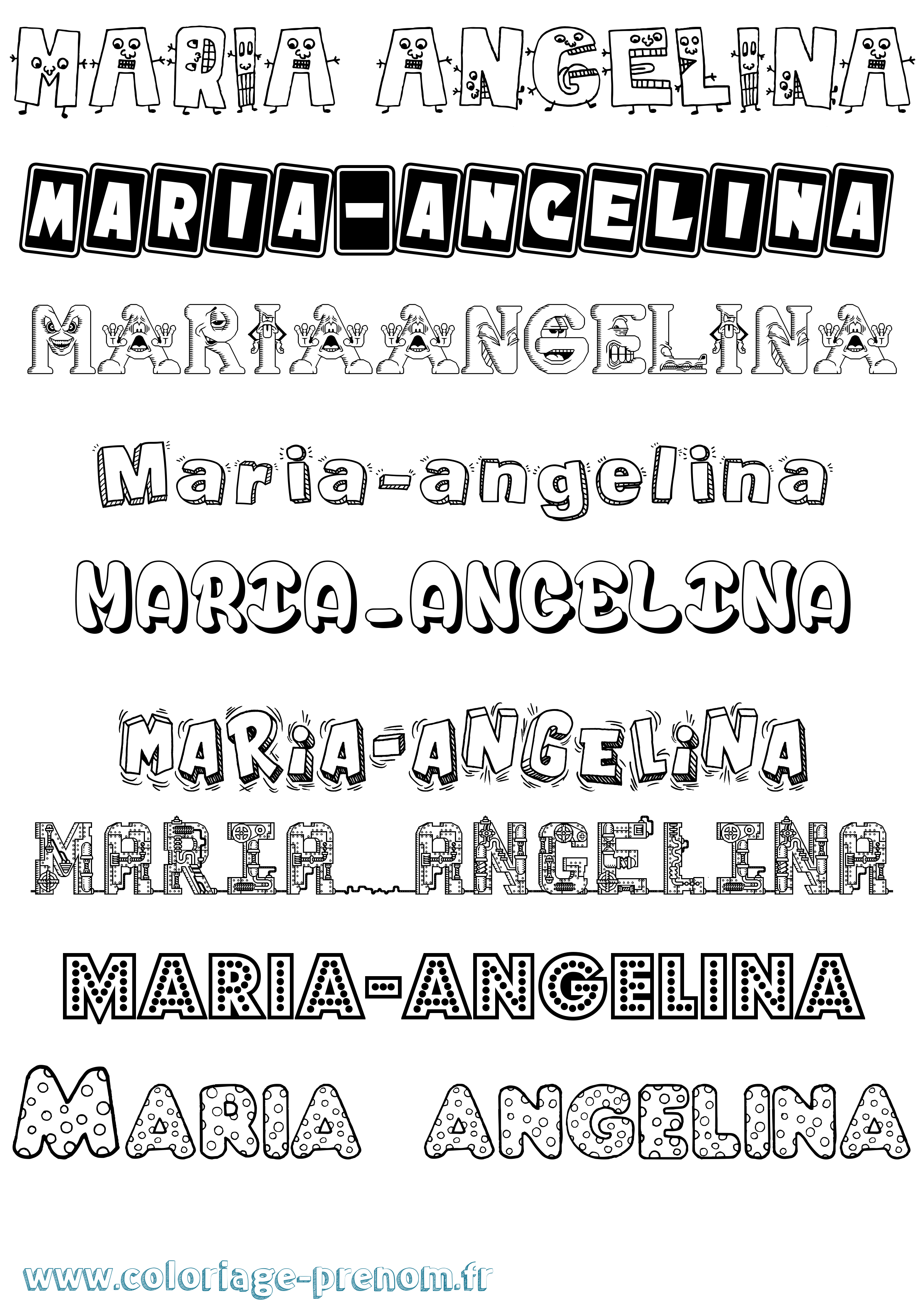 Coloriage Maria-Angelina Fun Coloriage prénom Maria-Angelina Fun