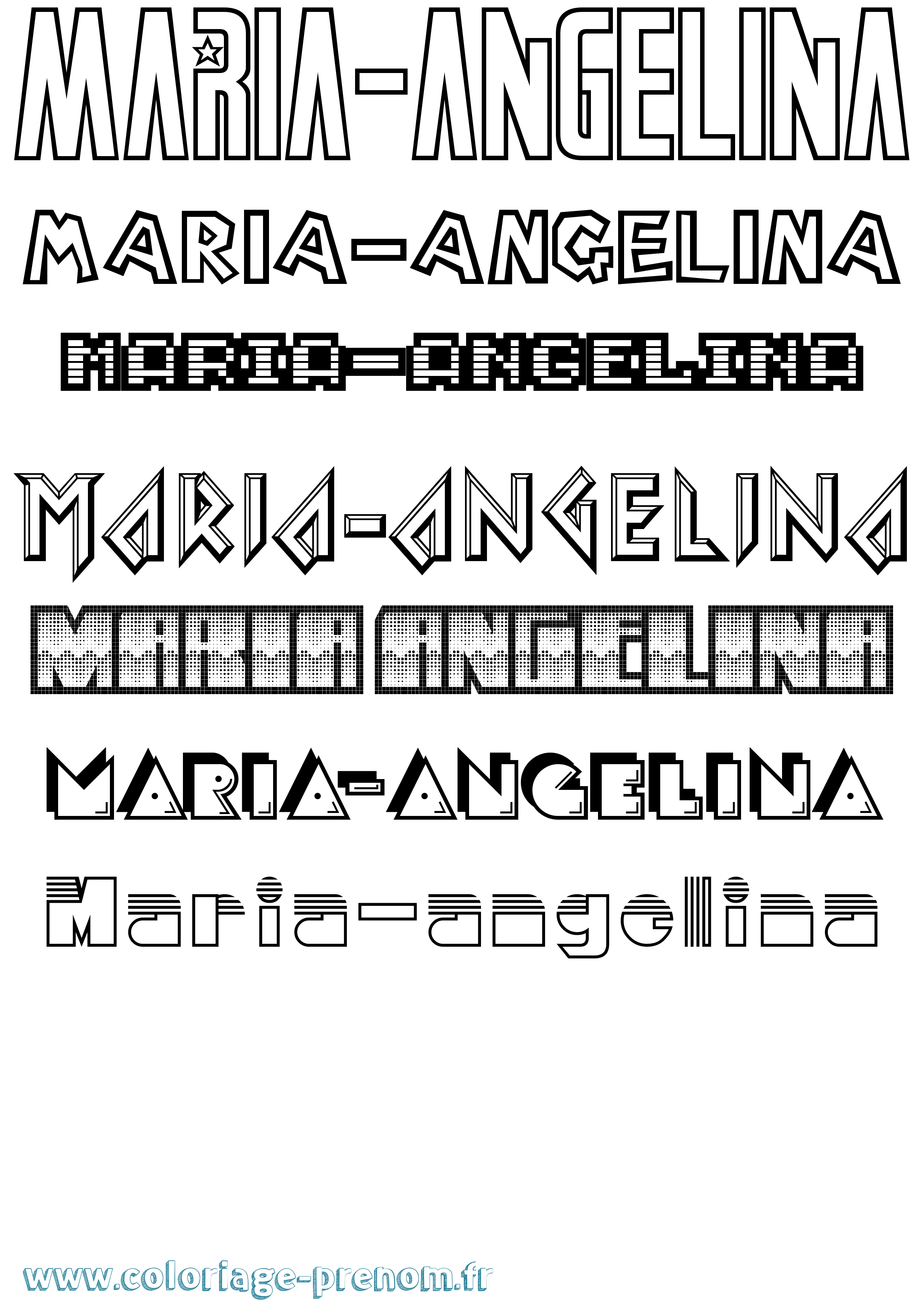 Coloriage Maria-Angelina Jeux Vidéos Coloriage prénom Maria-Angelina Jeux Vidéos