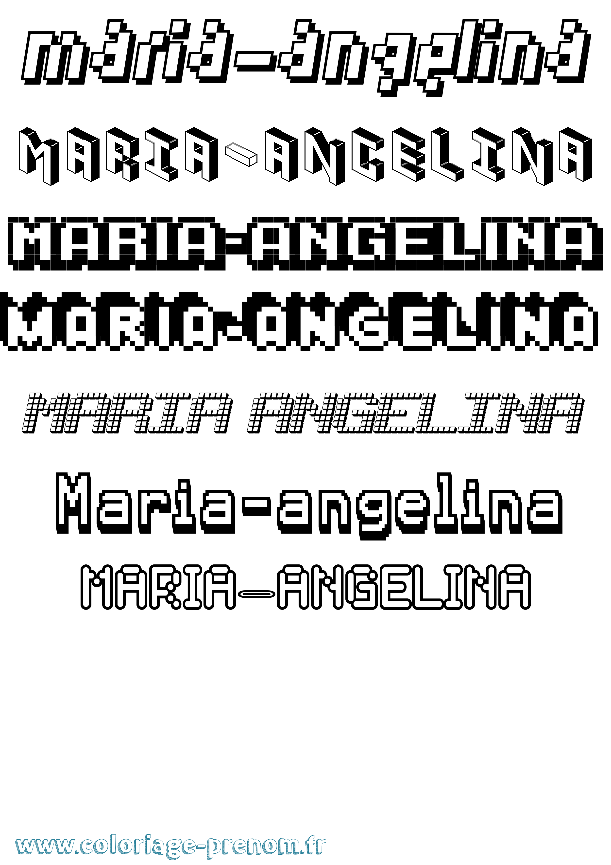 Coloriage Maria-Angelina Pixel Coloriage prénom Maria-Angelina Pixel