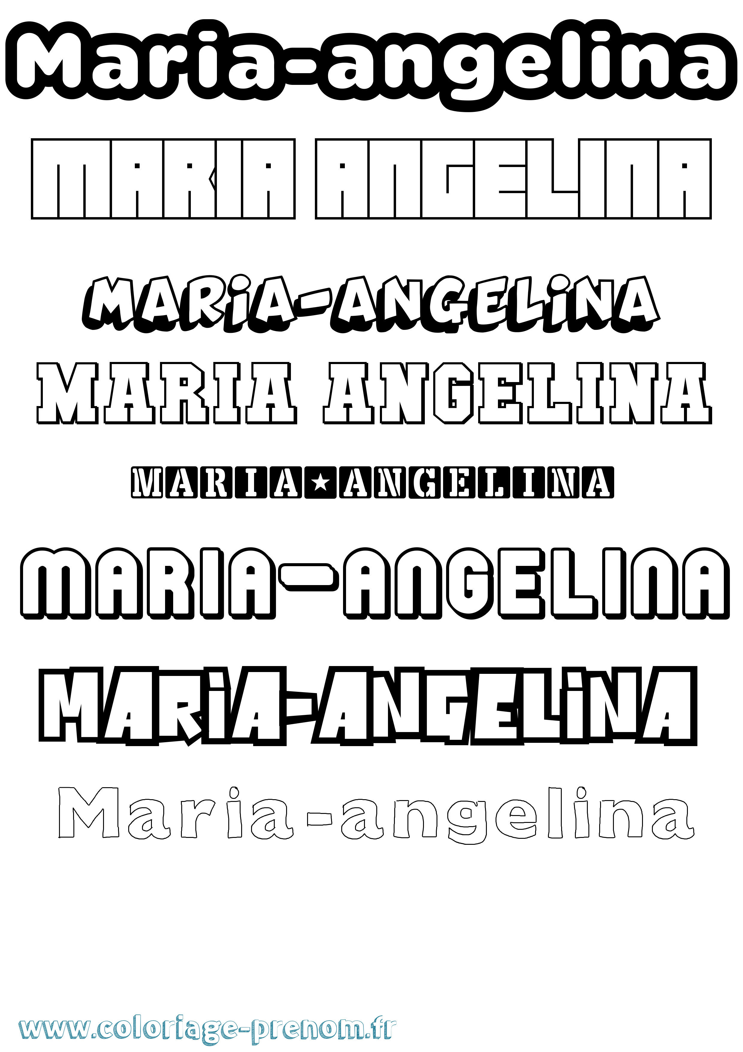 Coloriage Maria-Angelina Simple Coloriage prénom Maria-Angelina Simple