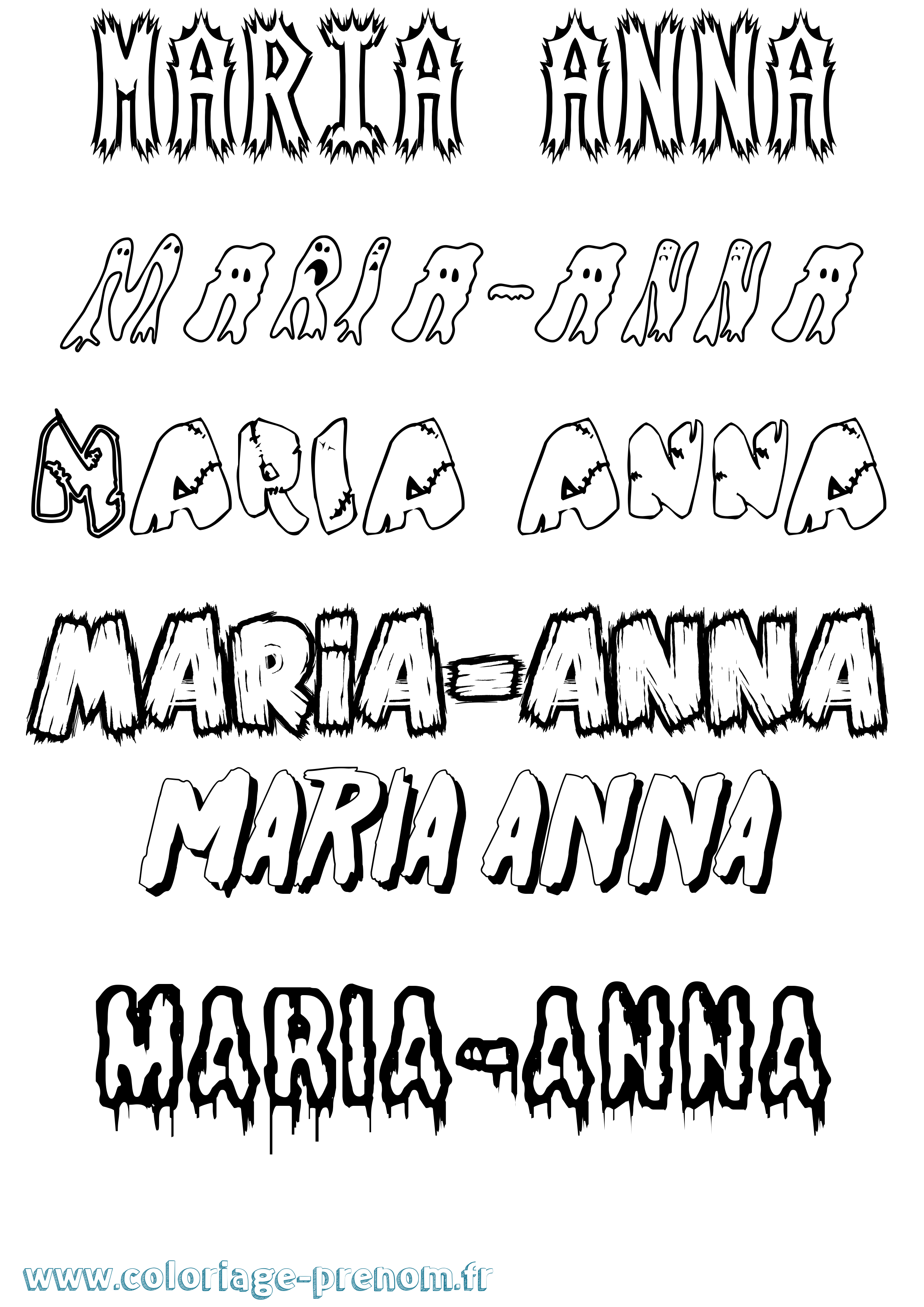 Coloriage Maria-Anna Frisson Coloriage prénom Maria-Anna Frisson