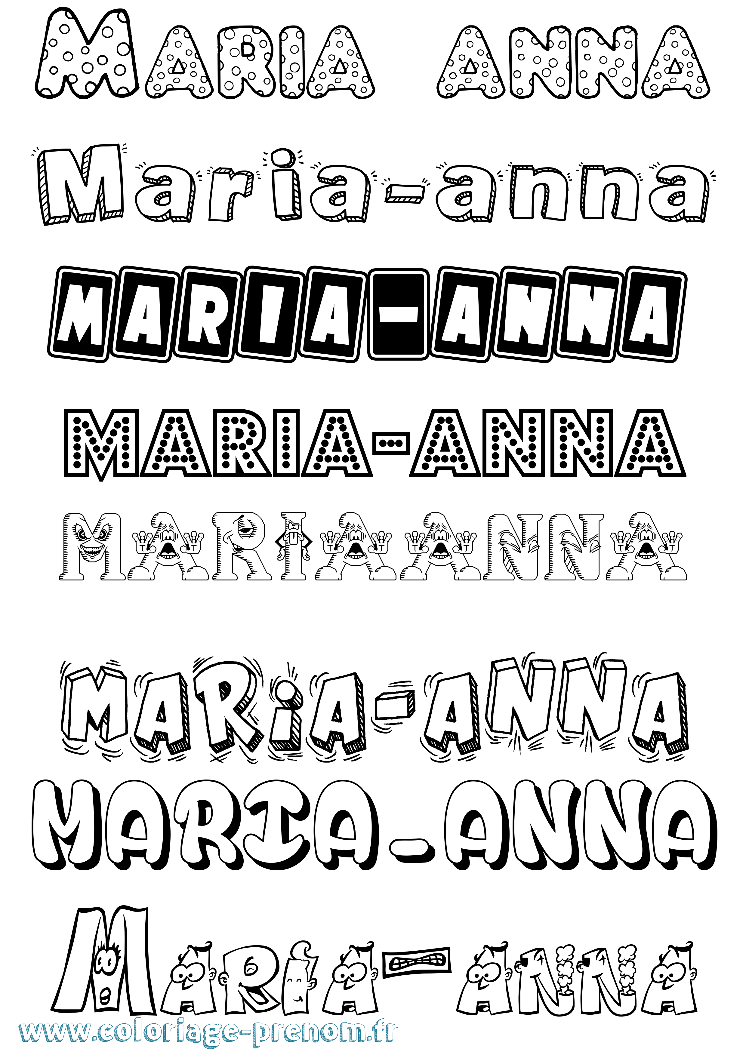 Coloriage Maria-Anna Fun Coloriage prénom Maria-Anna Fun