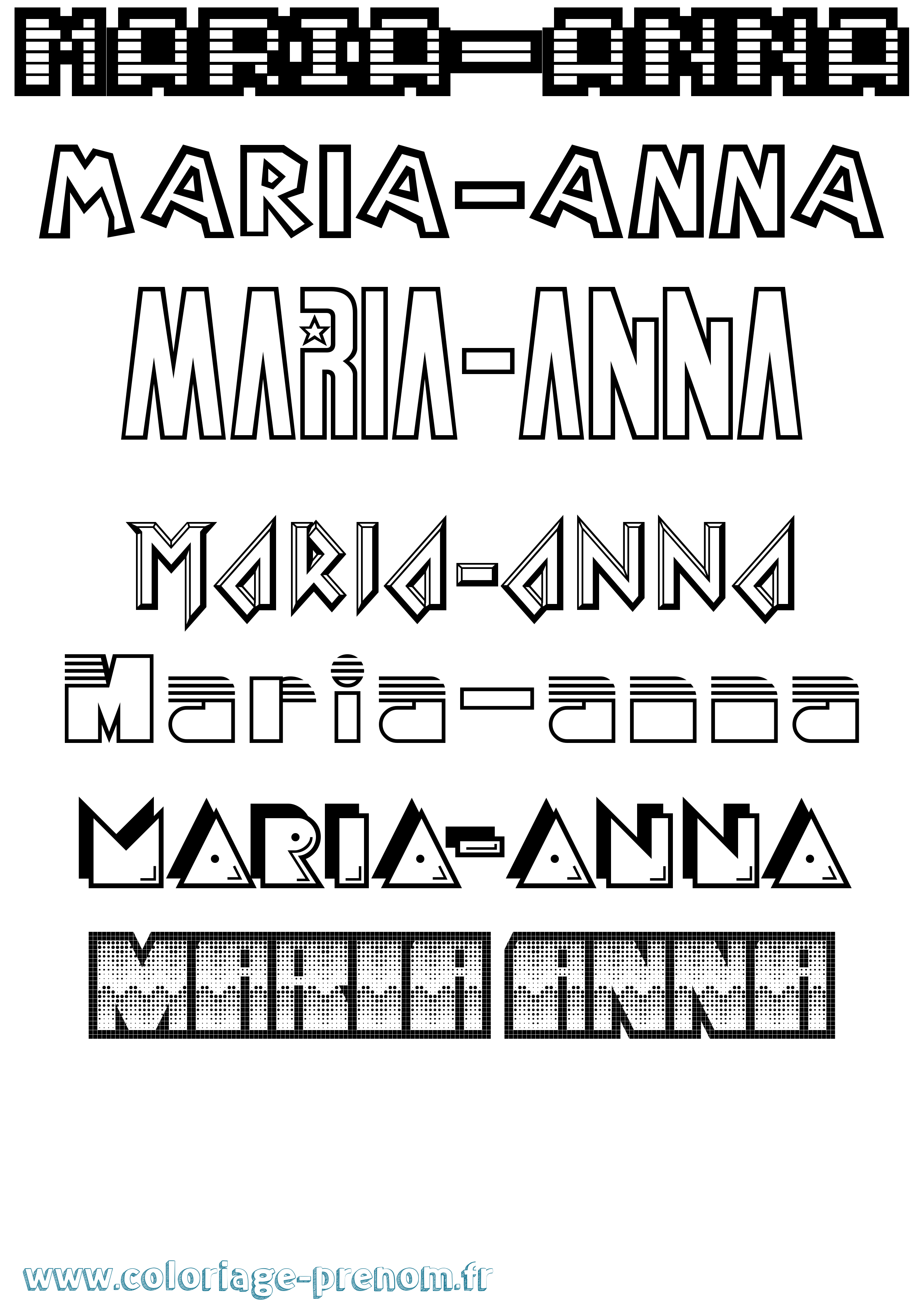 Coloriage Maria-Anna Jeux Vidéos Coloriage prénom Maria-Anna Jeux Vidéos