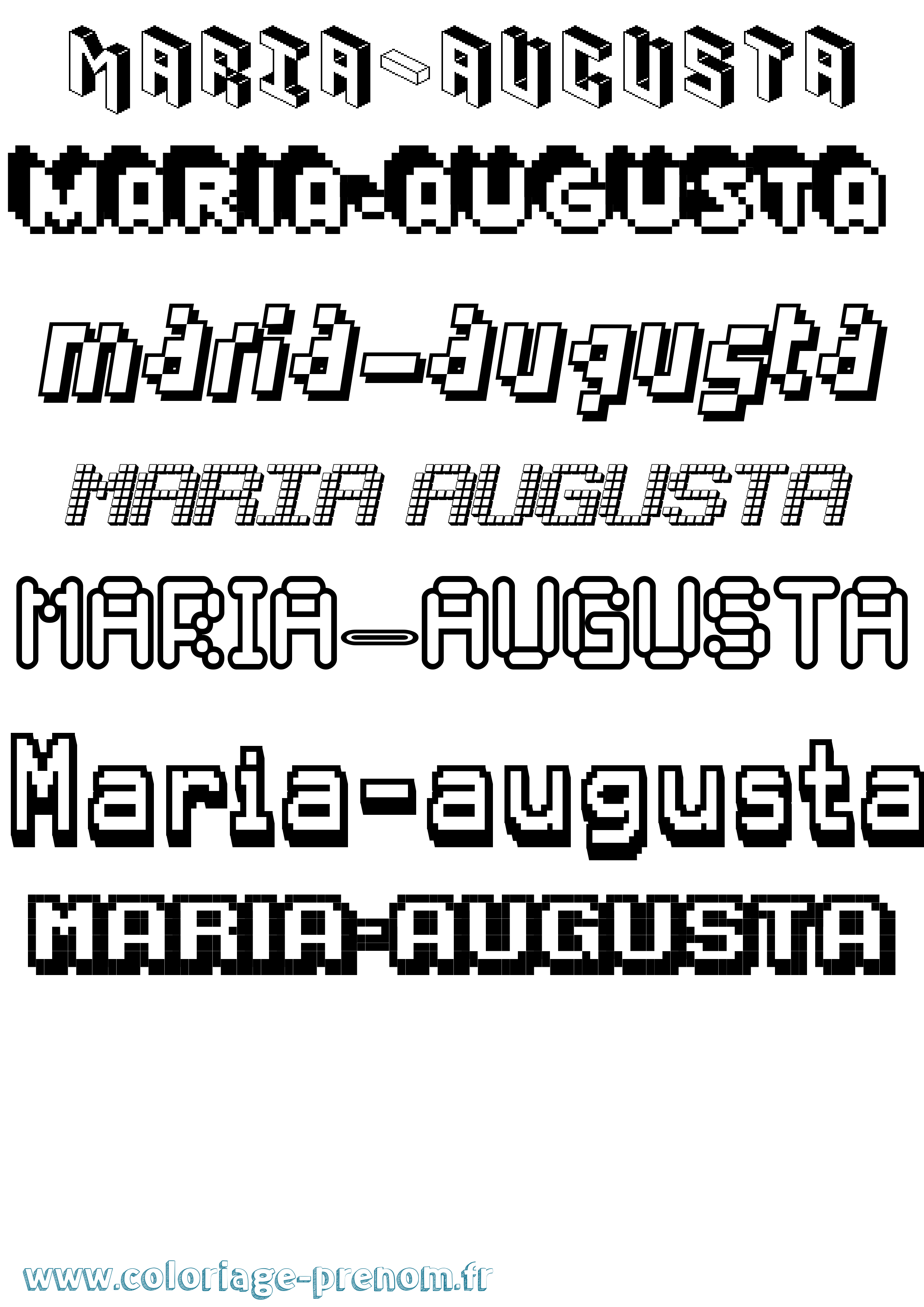Coloriage Maria-Augusta Pixel Coloriage prénom Maria-Augusta Pixel