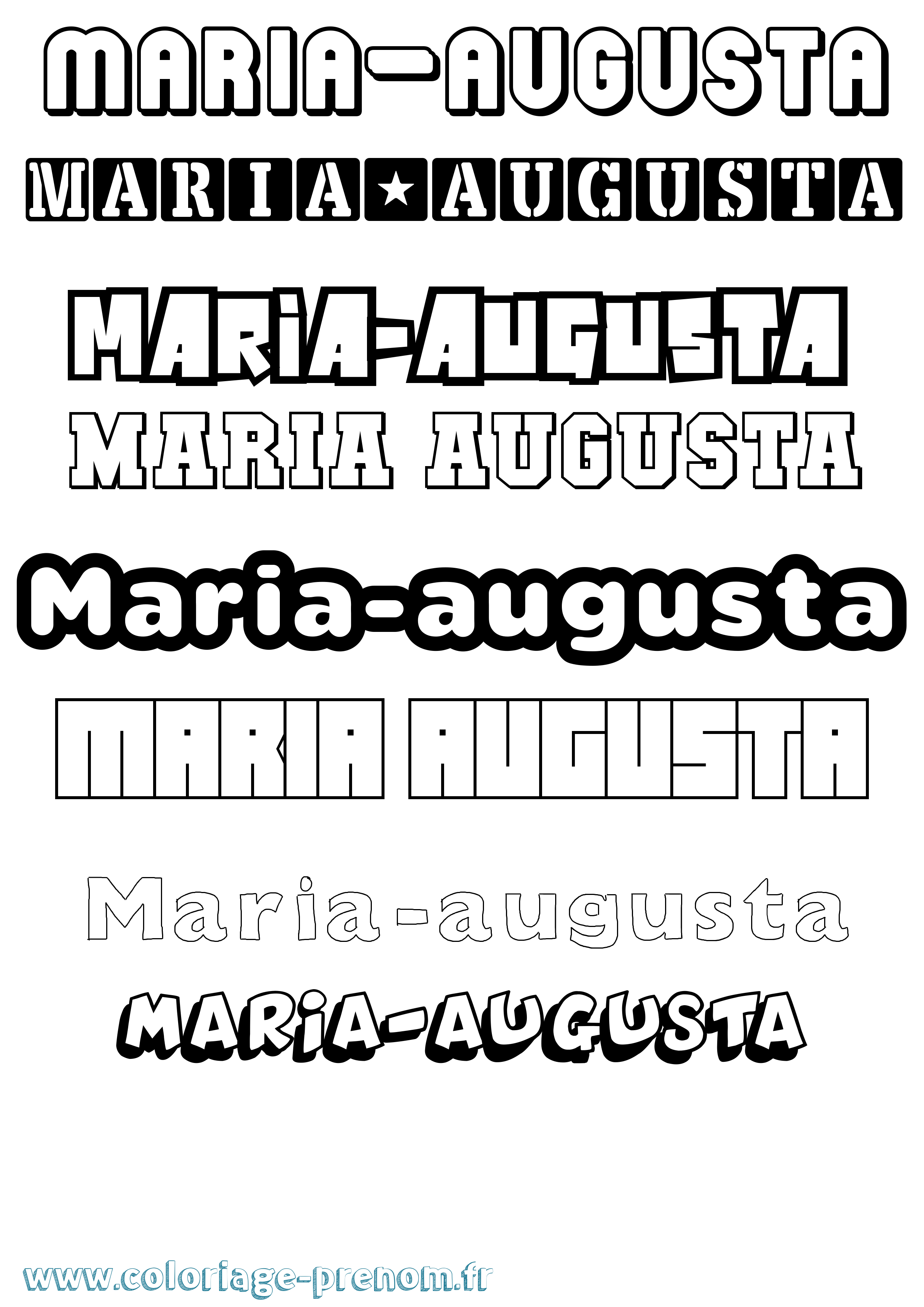 Coloriage Maria-Augusta Simple Coloriage prénom Maria-Augusta Simple