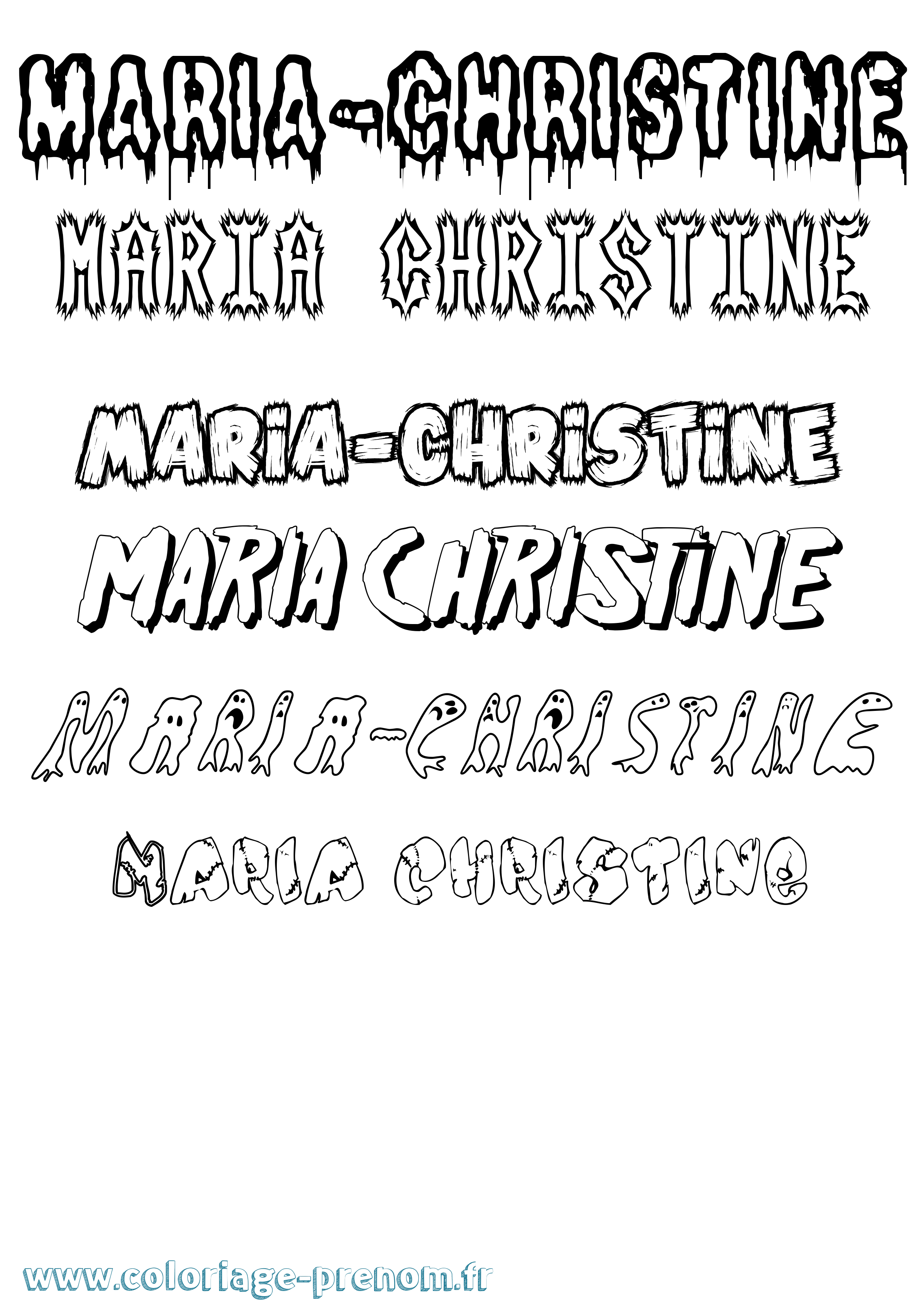 Coloriage Maria-Christine Frisson Coloriage prénom Maria-Christine Frisson