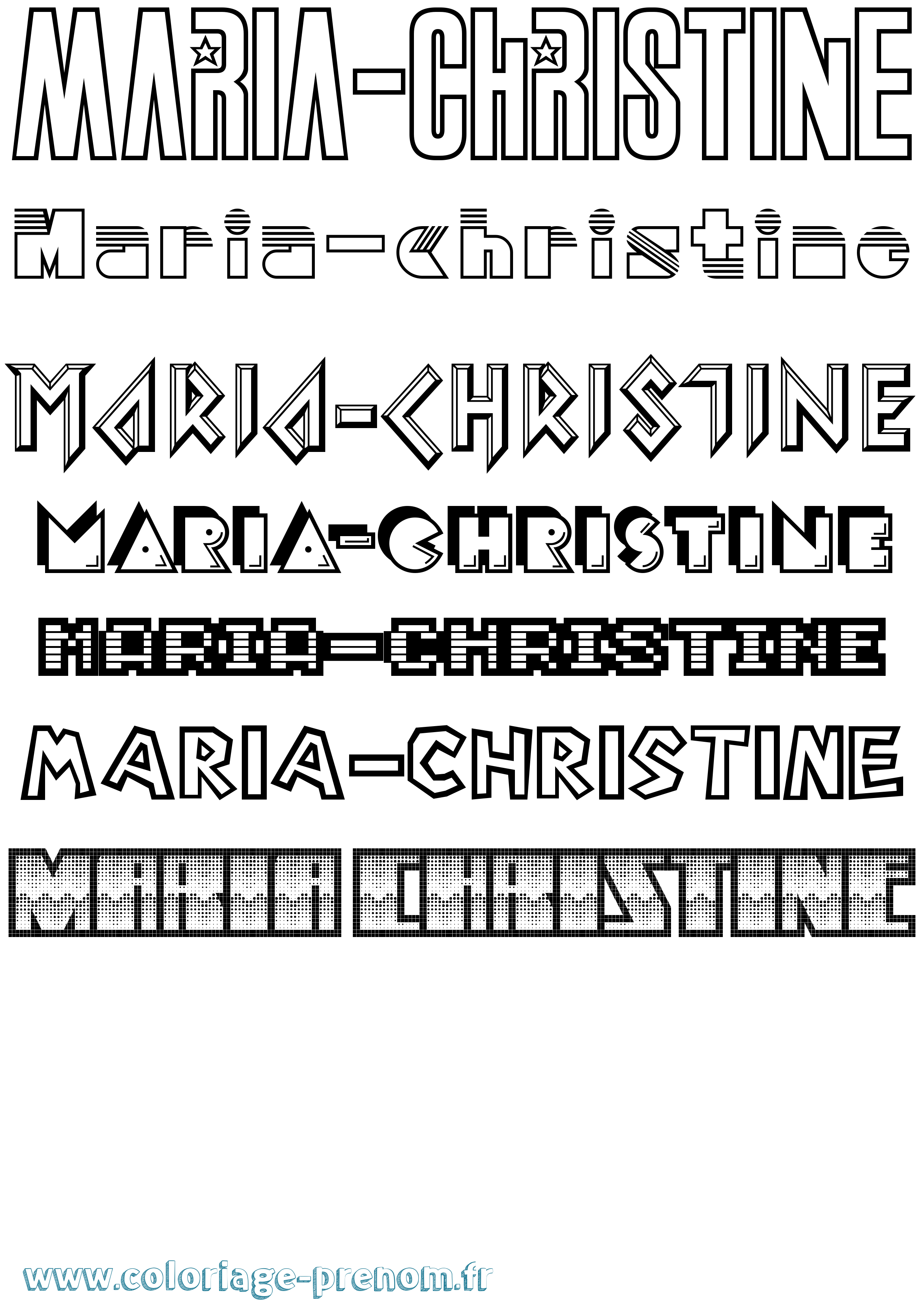 Coloriage Maria-Christine Jeux Vidéos Coloriage prénom Maria-Christine Jeux Vidéos