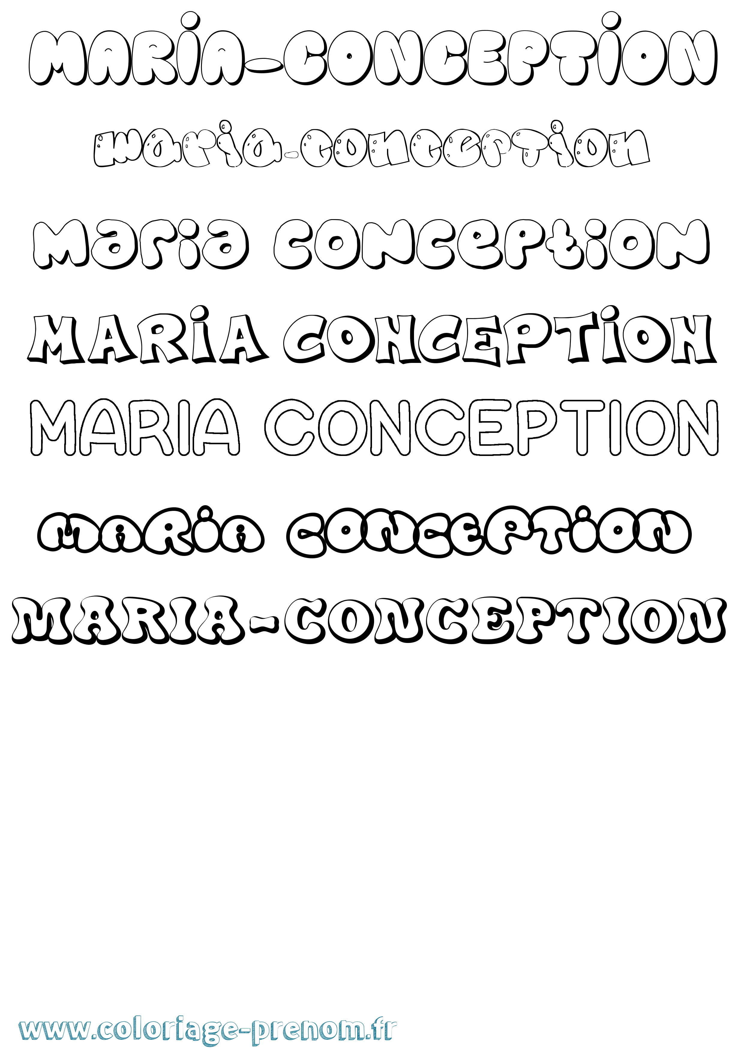 Coloriage Maria-Conception Bubble Coloriage prénom Maria-Conception Bubble