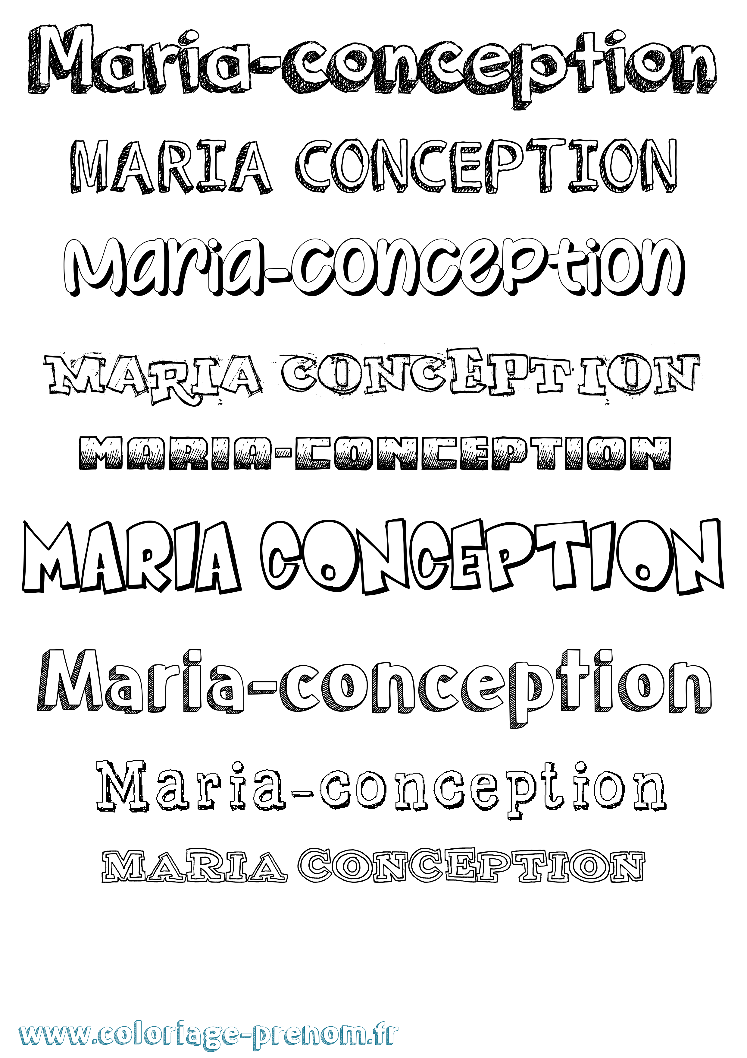 Coloriage Maria-Conception Dessiné Coloriage prénom Maria-Conception Dessiné