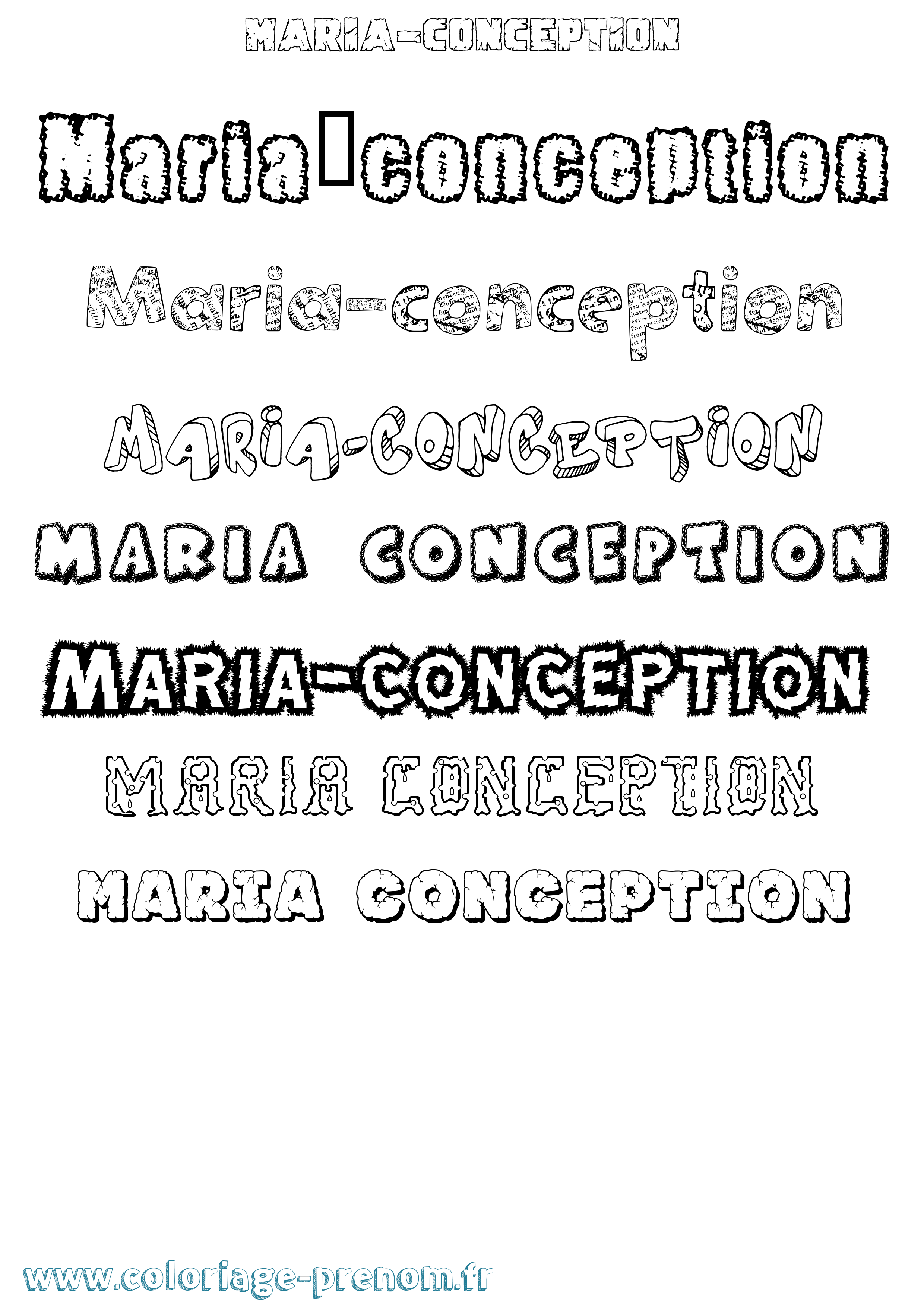 Coloriage Maria-Conception Destructuré Coloriage prénom Maria-Conception Destructuré