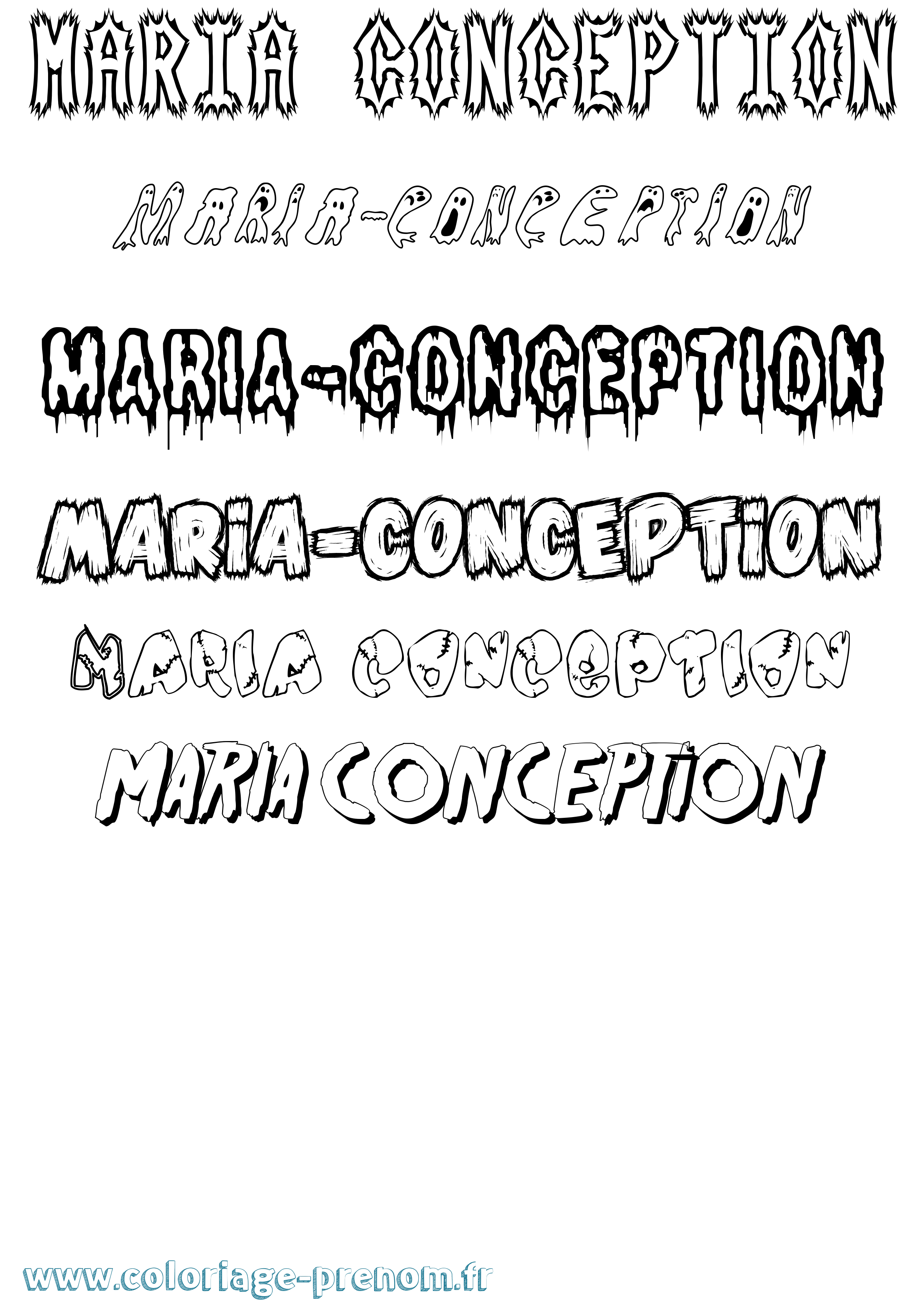 Coloriage Maria-Conception Frisson Coloriage prénom Maria-Conception Frisson