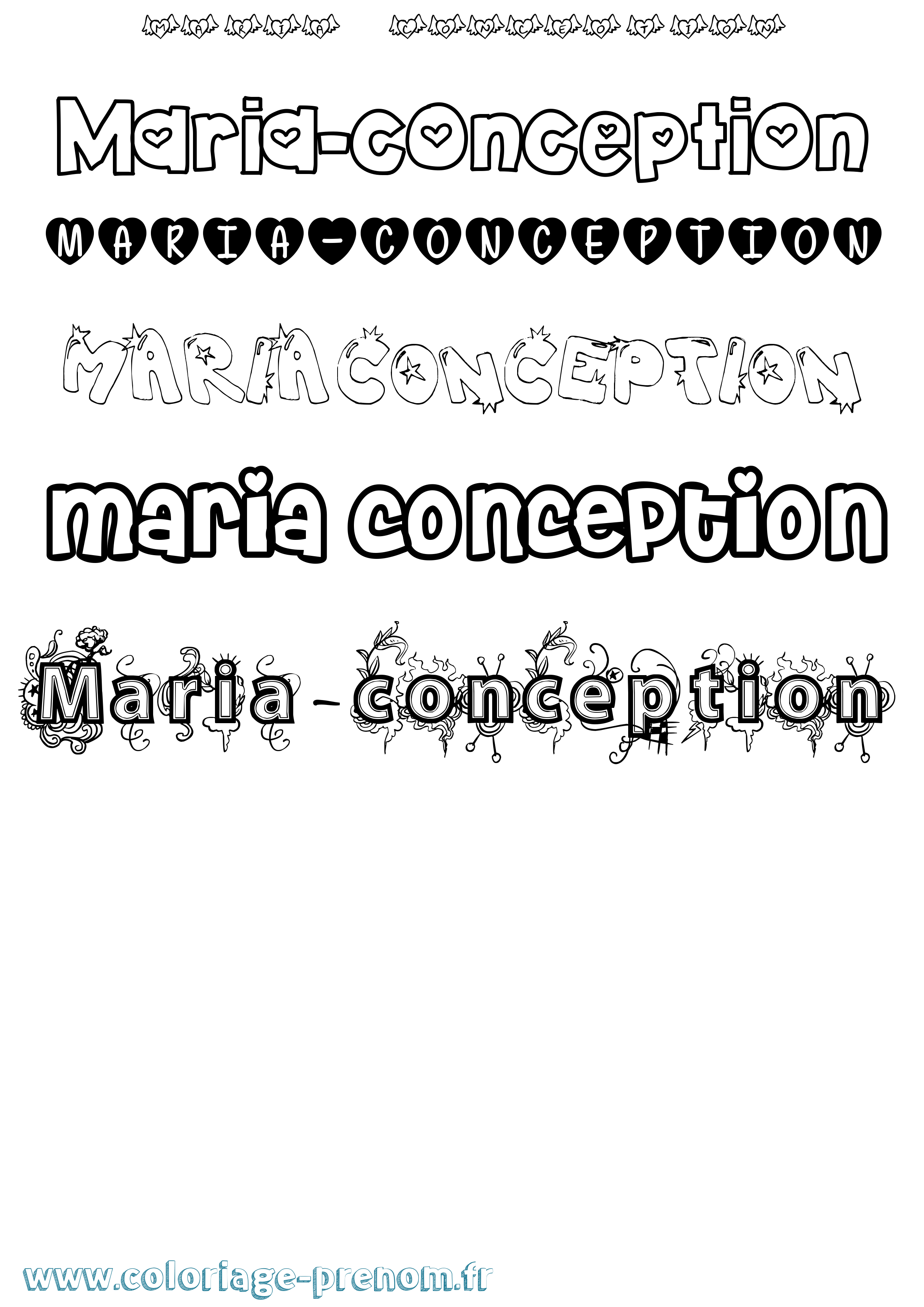 Coloriage Maria-Conception Girly Coloriage prénom Maria-Conception Girly