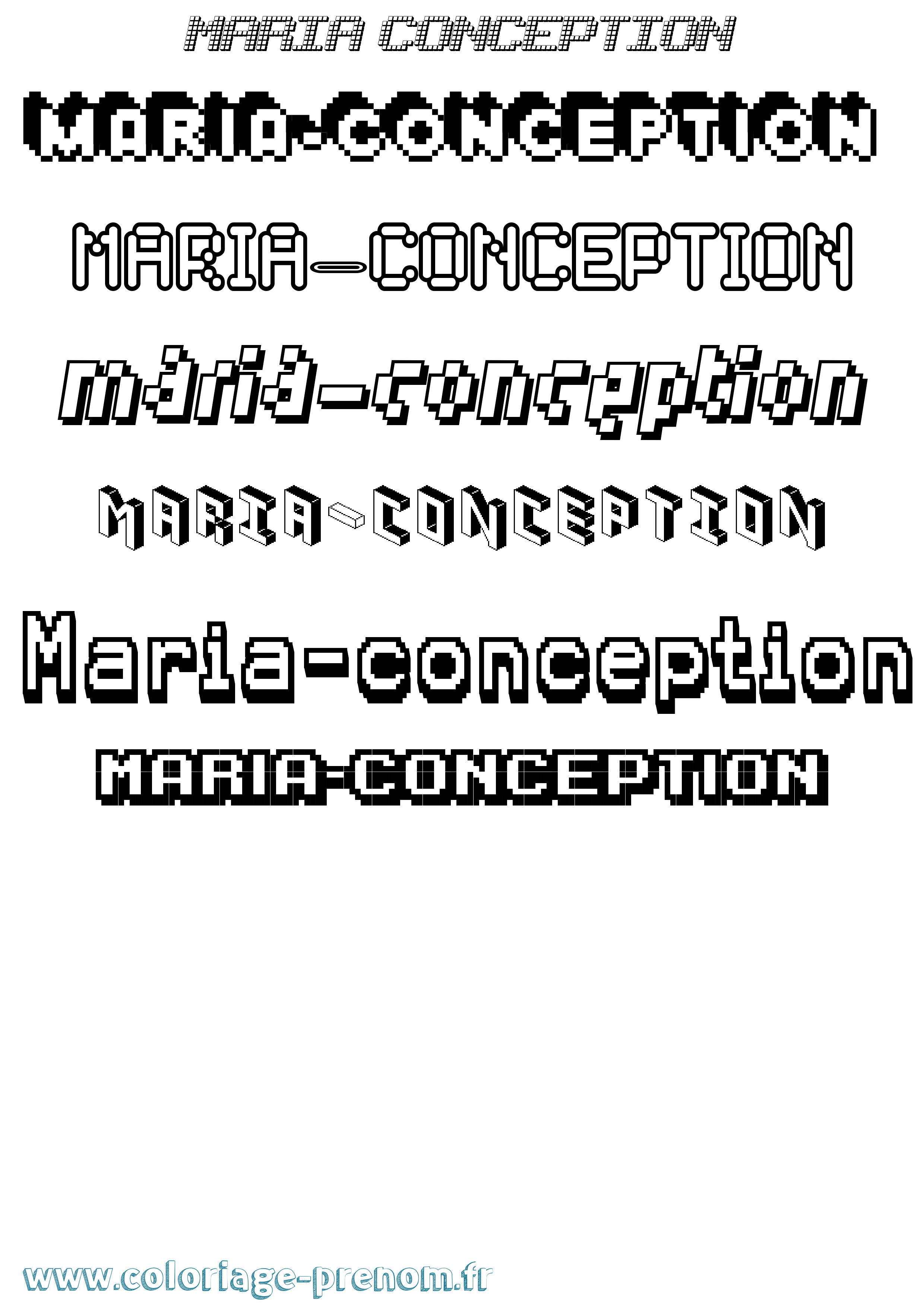 Coloriage Maria-Conception Pixel Coloriage prénom Maria-Conception Pixel