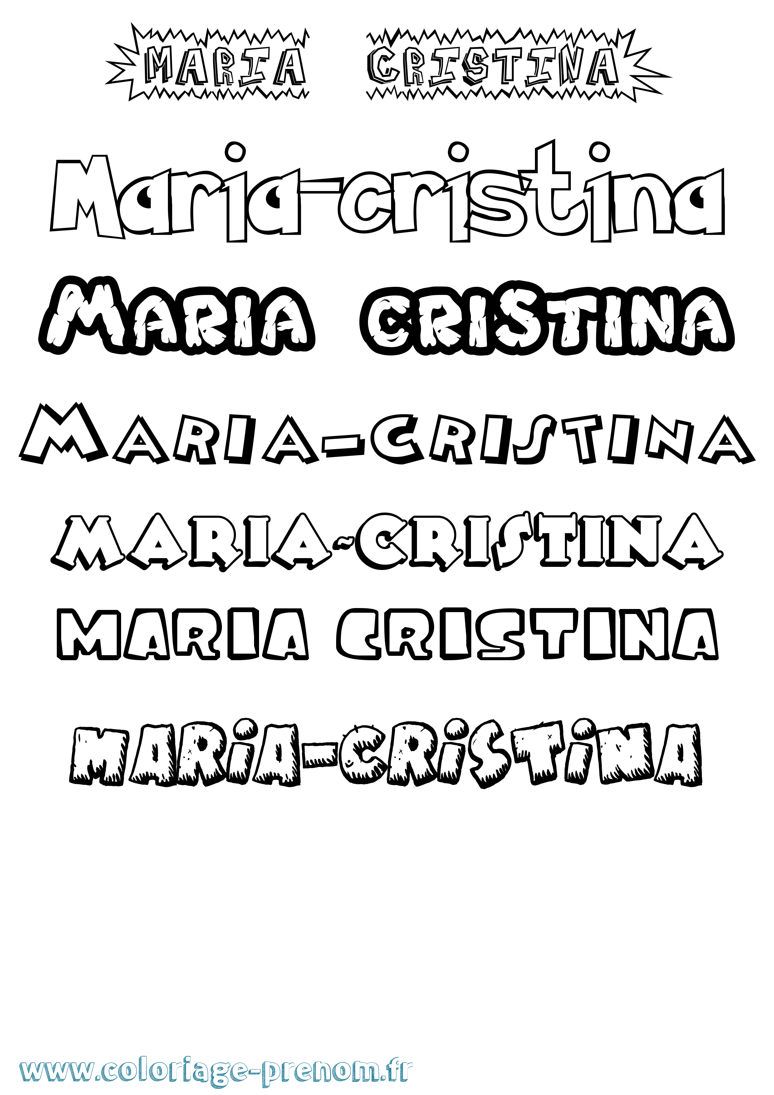 Coloriage Maria-Cristina Dessin Animé Coloriage prénom Maria-Cristina Dessin Animé