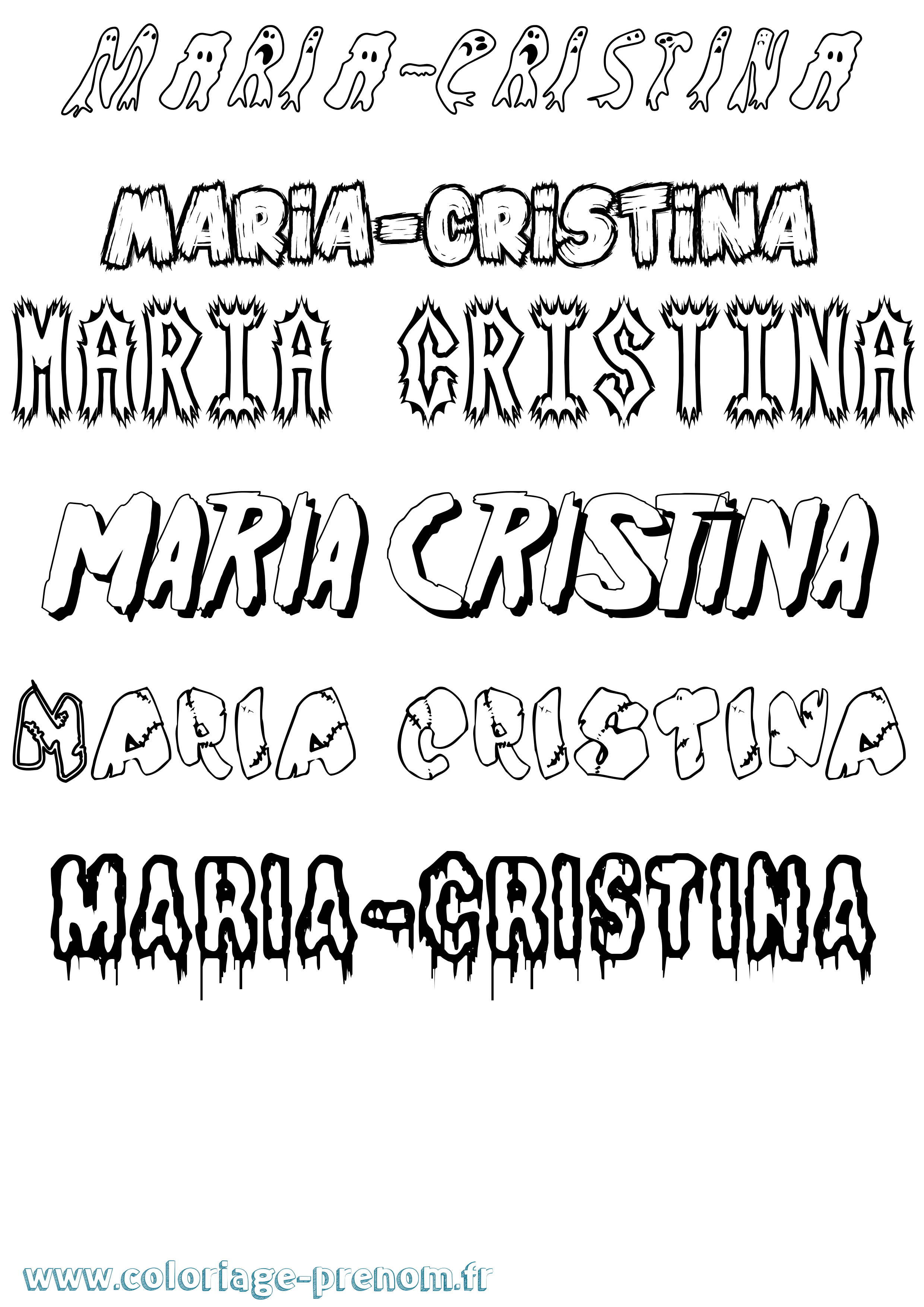Coloriage Maria-Cristina Frisson Coloriage prénom Maria-Cristina Frisson