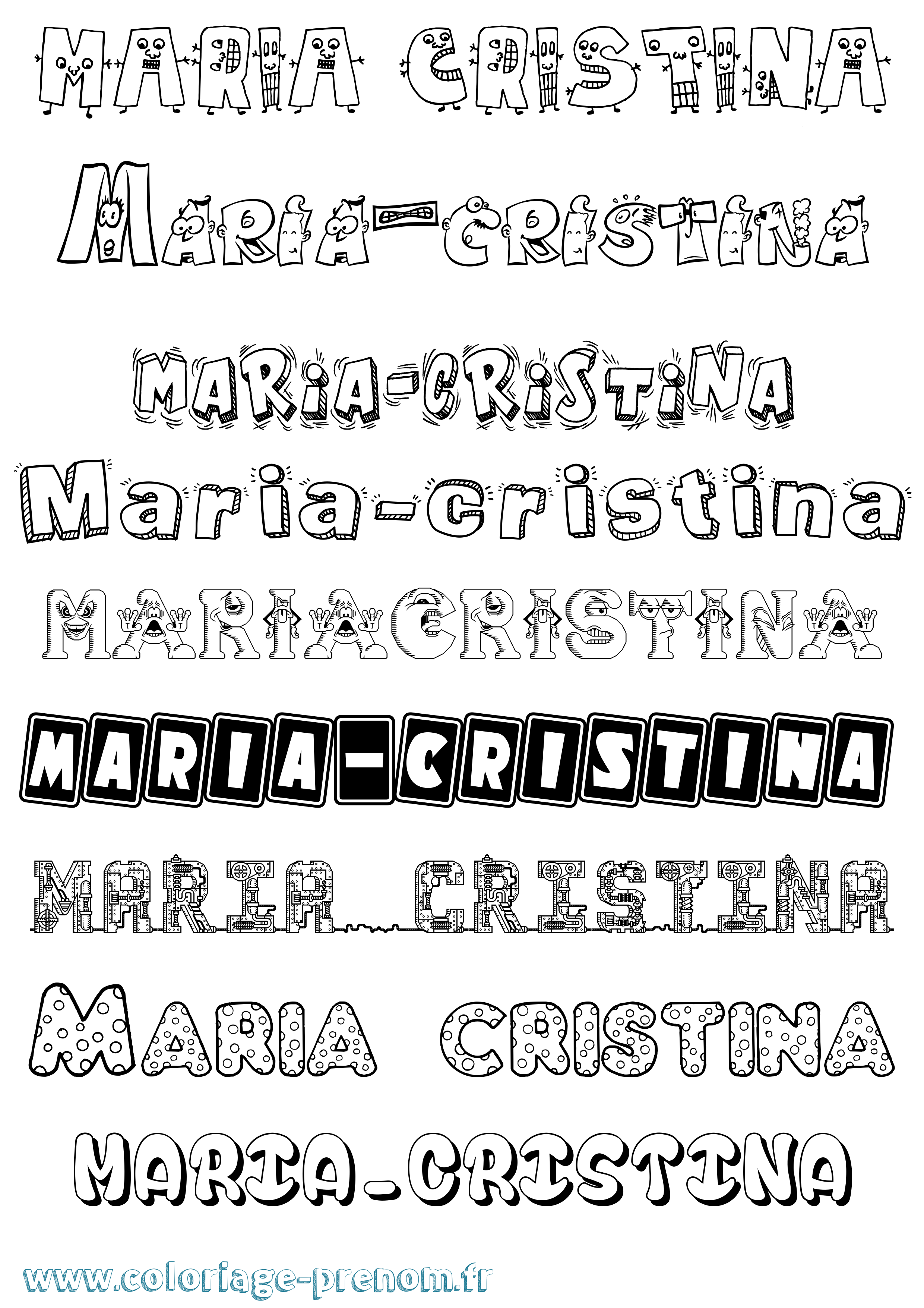 Coloriage Maria-Cristina Fun Coloriage prénom Maria-Cristina Fun