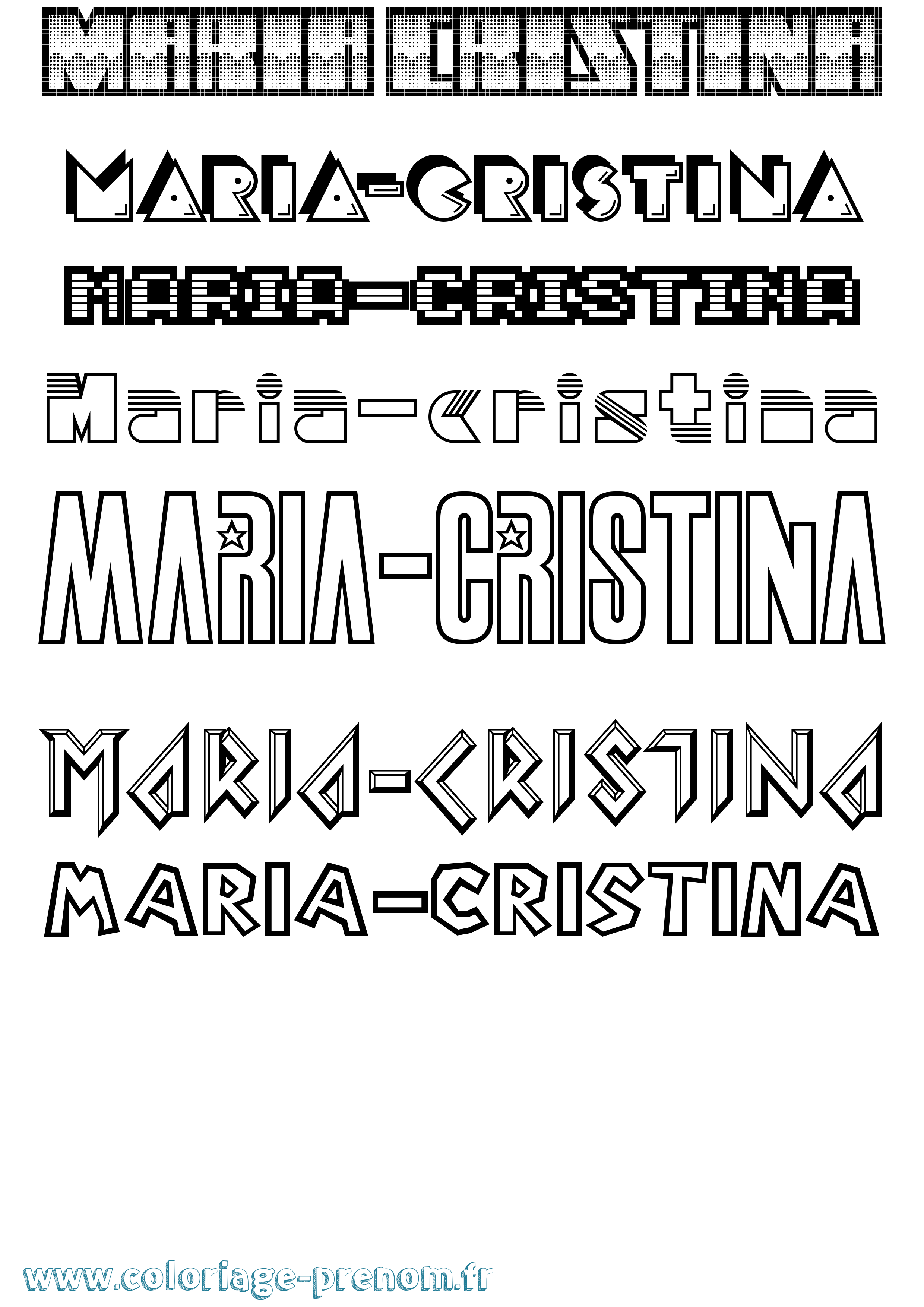 Coloriage Maria-Cristina Jeux Vidéos Coloriage prénom Maria-Cristina Jeux Vidéos