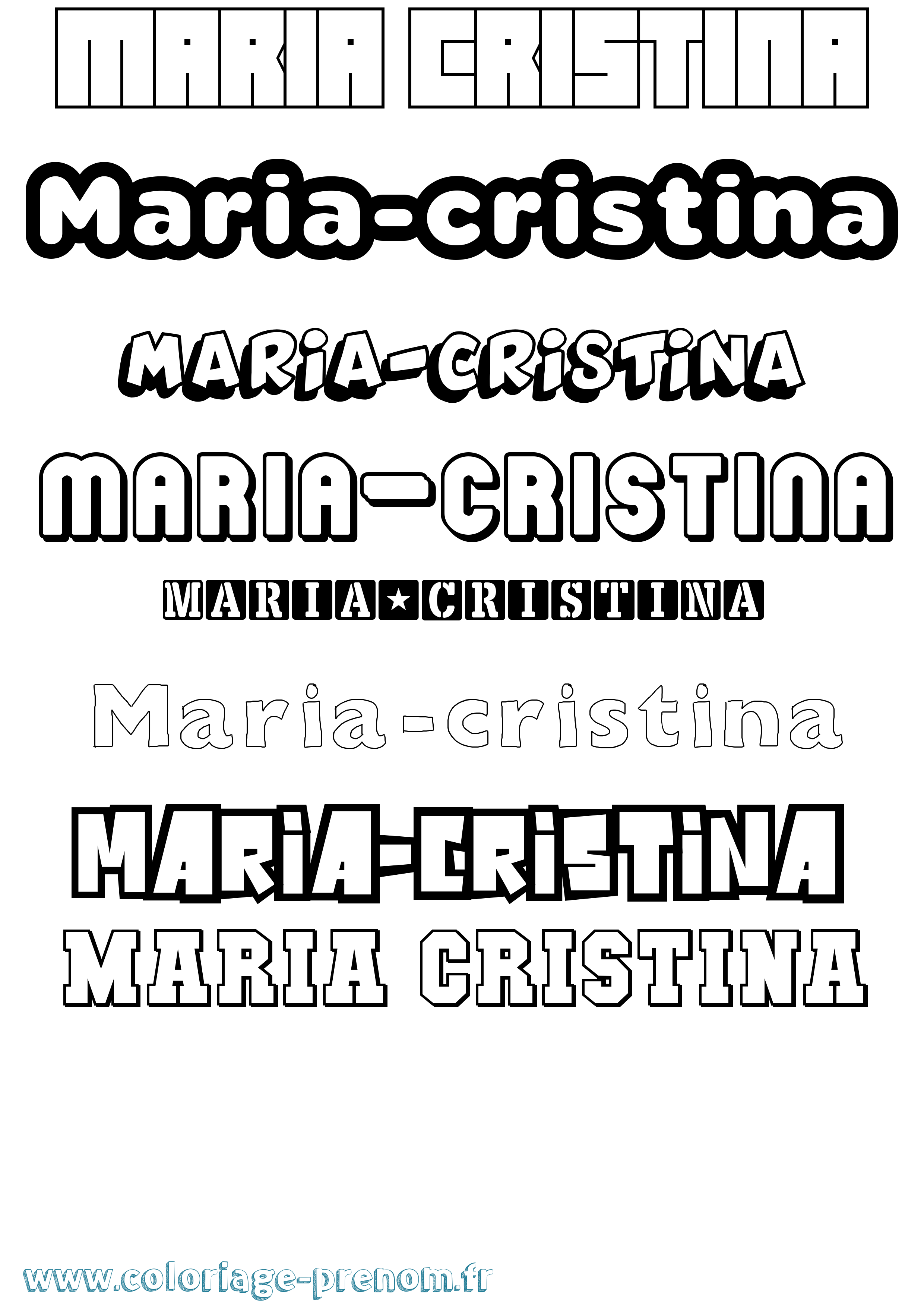 Coloriage Maria-Cristina Simple Coloriage prénom Maria-Cristina Simple