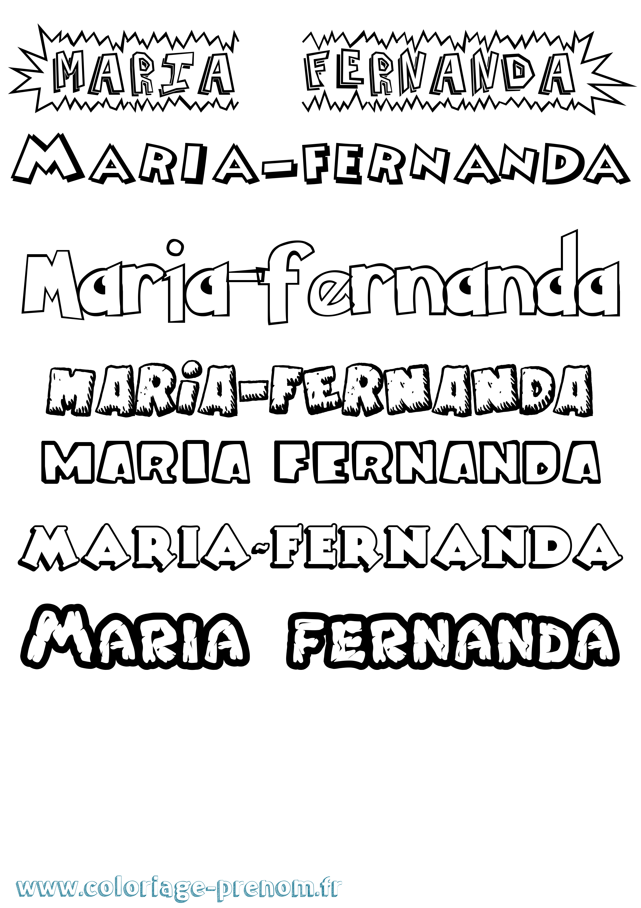 Coloriage Maria-Fernanda Dessin Animé Coloriage prénom Maria-Fernanda Dessin Animé