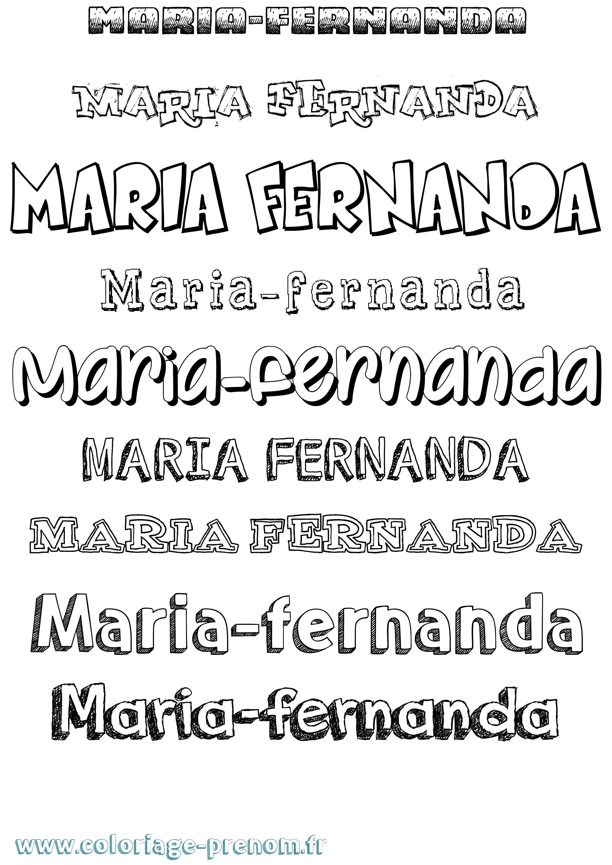 Coloriage Maria-Fernanda Dessiné Coloriage prénom Maria-Fernanda Dessiné