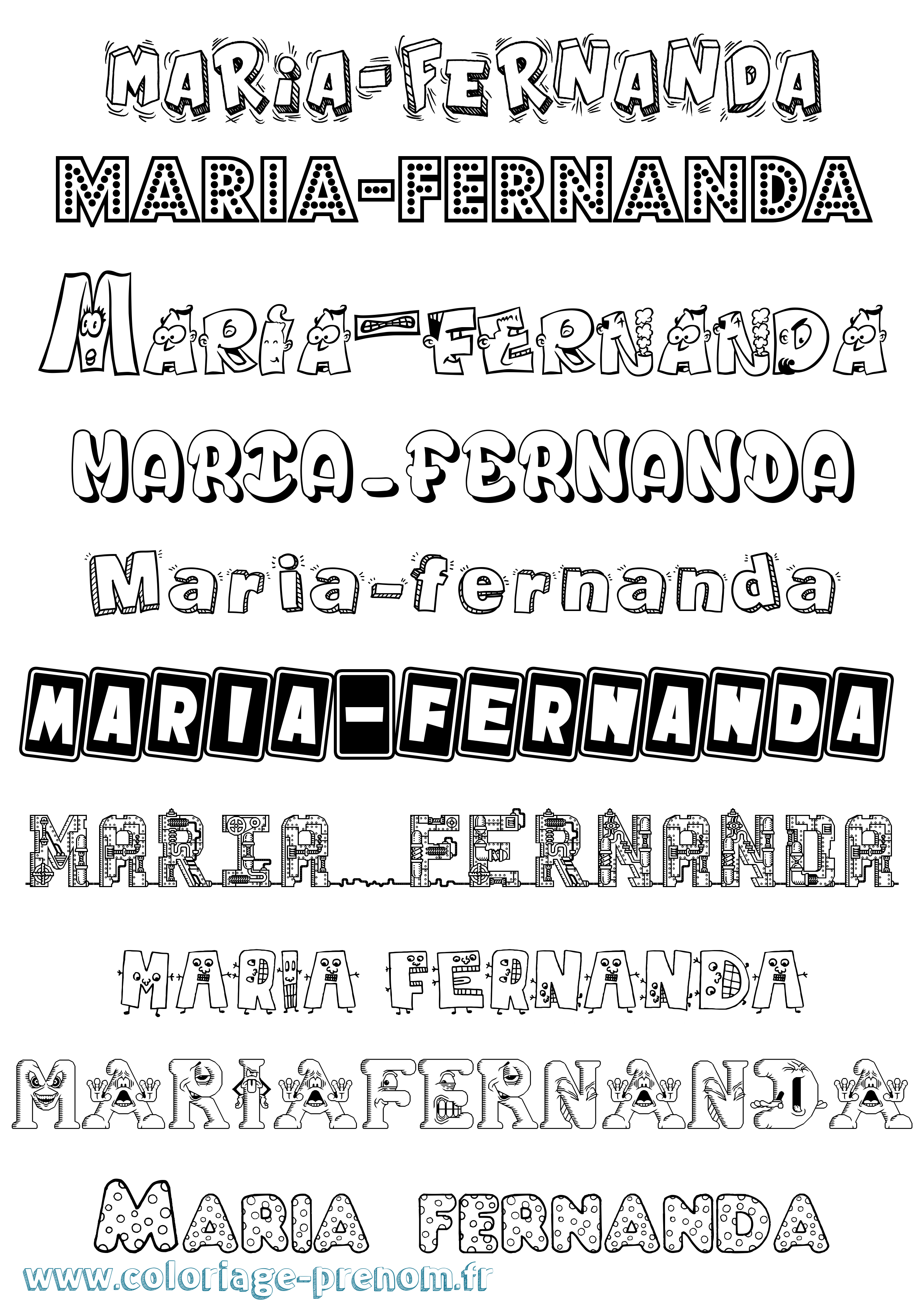 Coloriage Maria-Fernanda Fun Coloriage prénom Maria-Fernanda Fun