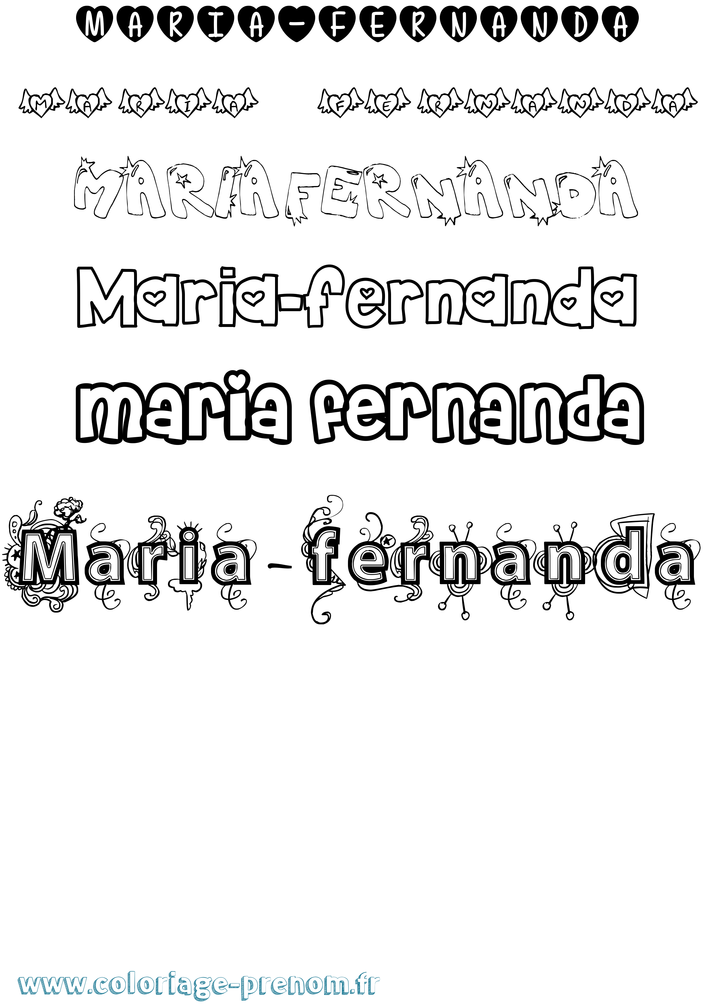 Coloriage Maria-Fernanda Girly Coloriage prénom Maria-Fernanda Girly