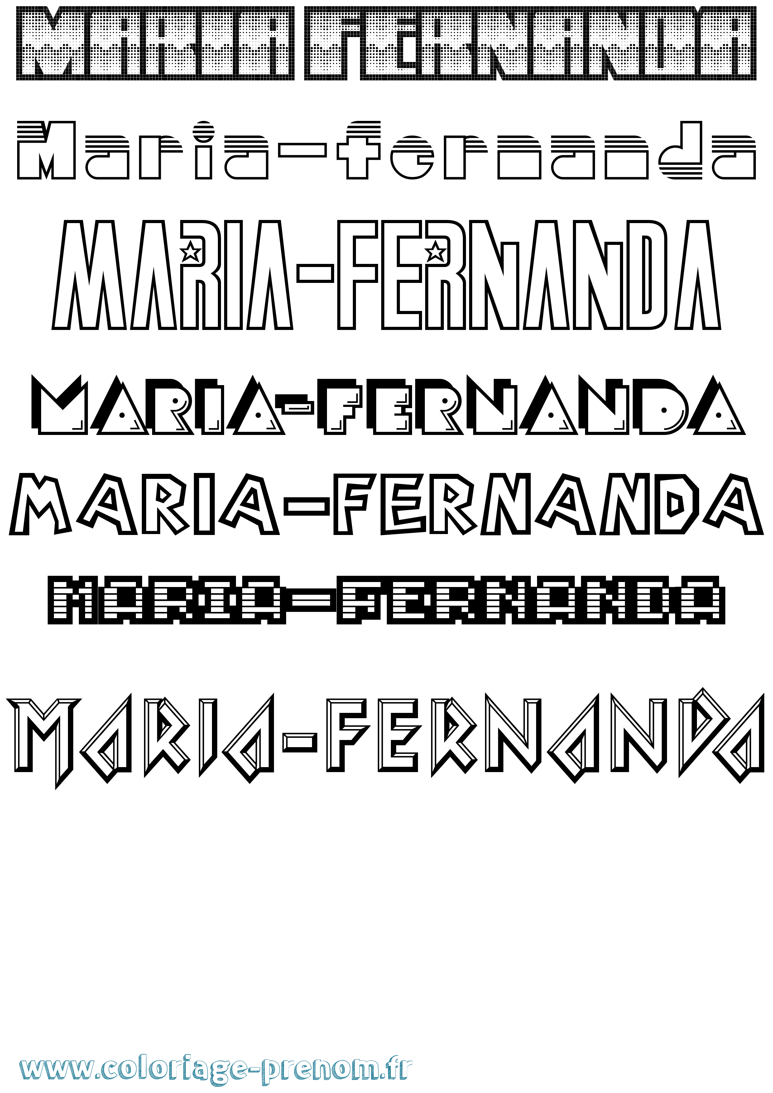 Coloriage Maria-Fernanda Jeux Vidéos Coloriage prénom Maria-Fernanda Jeux Vidéos