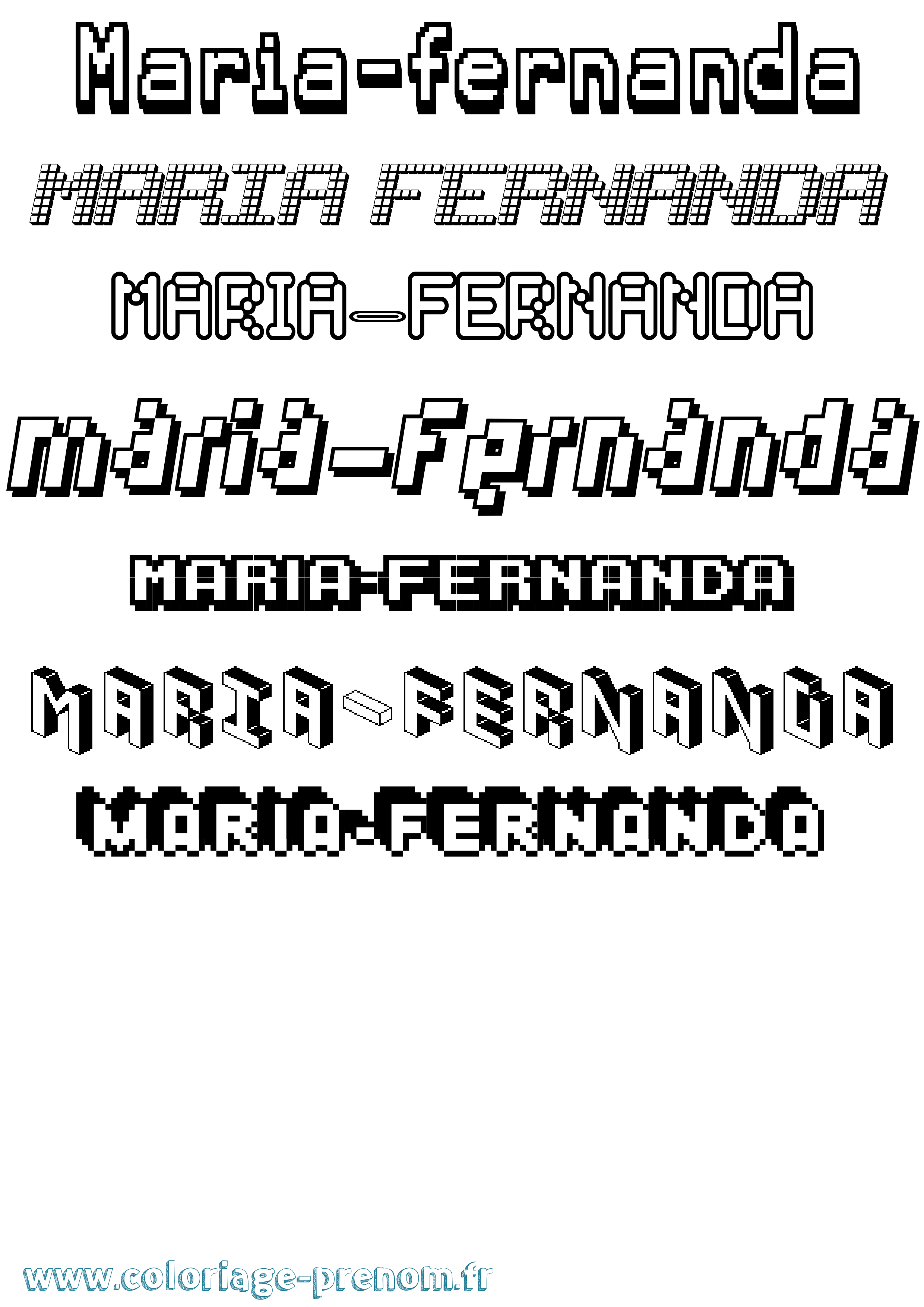Coloriage Maria-Fernanda Pixel Coloriage prénom Maria-Fernanda Pixel