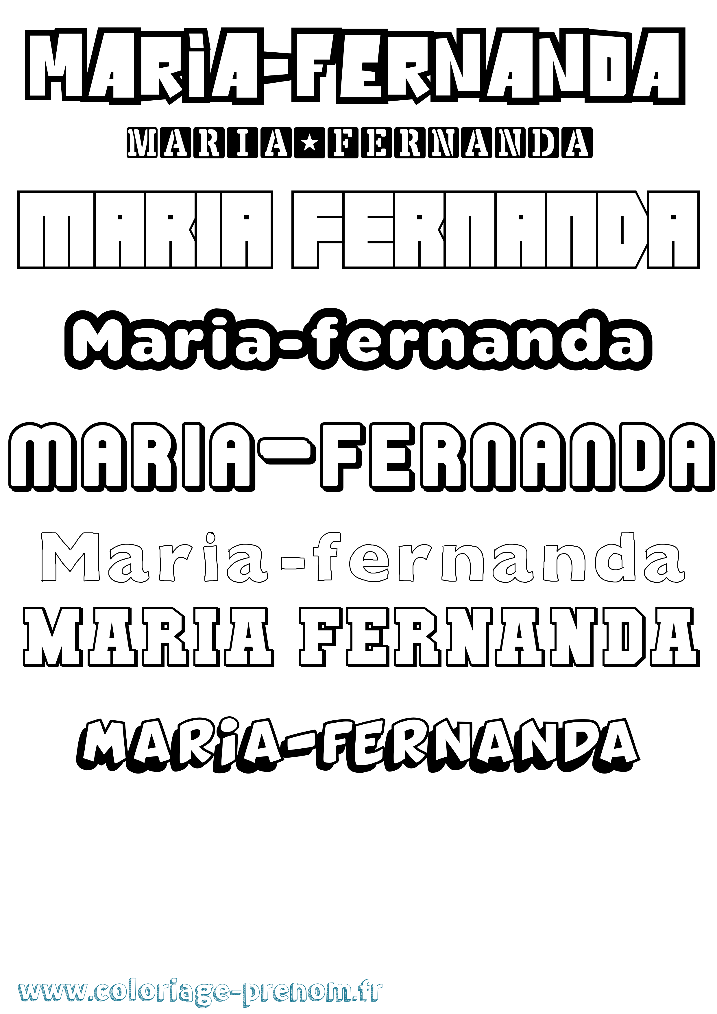 Coloriage Maria-Fernanda Simple Coloriage prénom Maria-Fernanda Simple