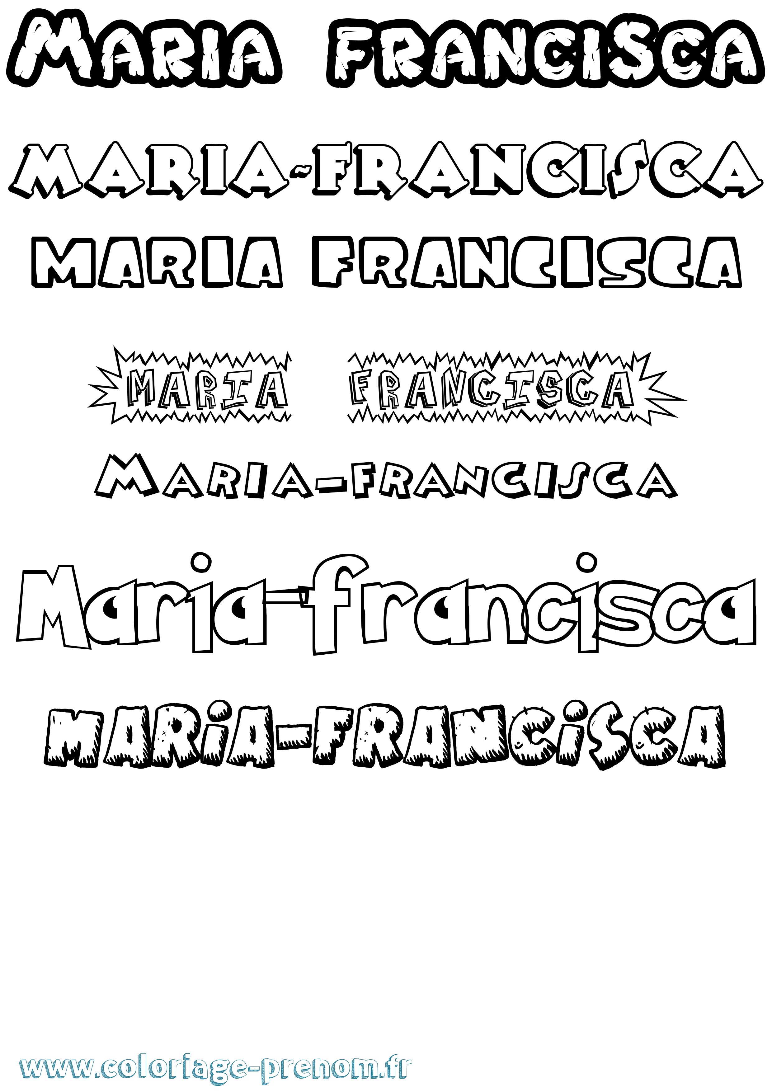 Coloriage Maria-Francisca Dessin Animé Coloriage prénom Maria-Francisca Dessin Animé