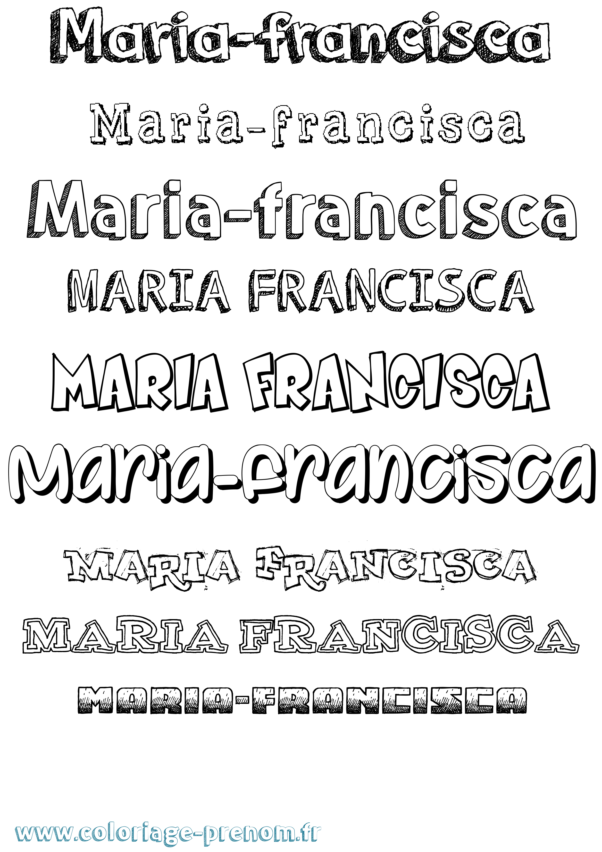 Coloriage Maria-Francisca Dessiné Coloriage prénom Maria-Francisca Dessiné