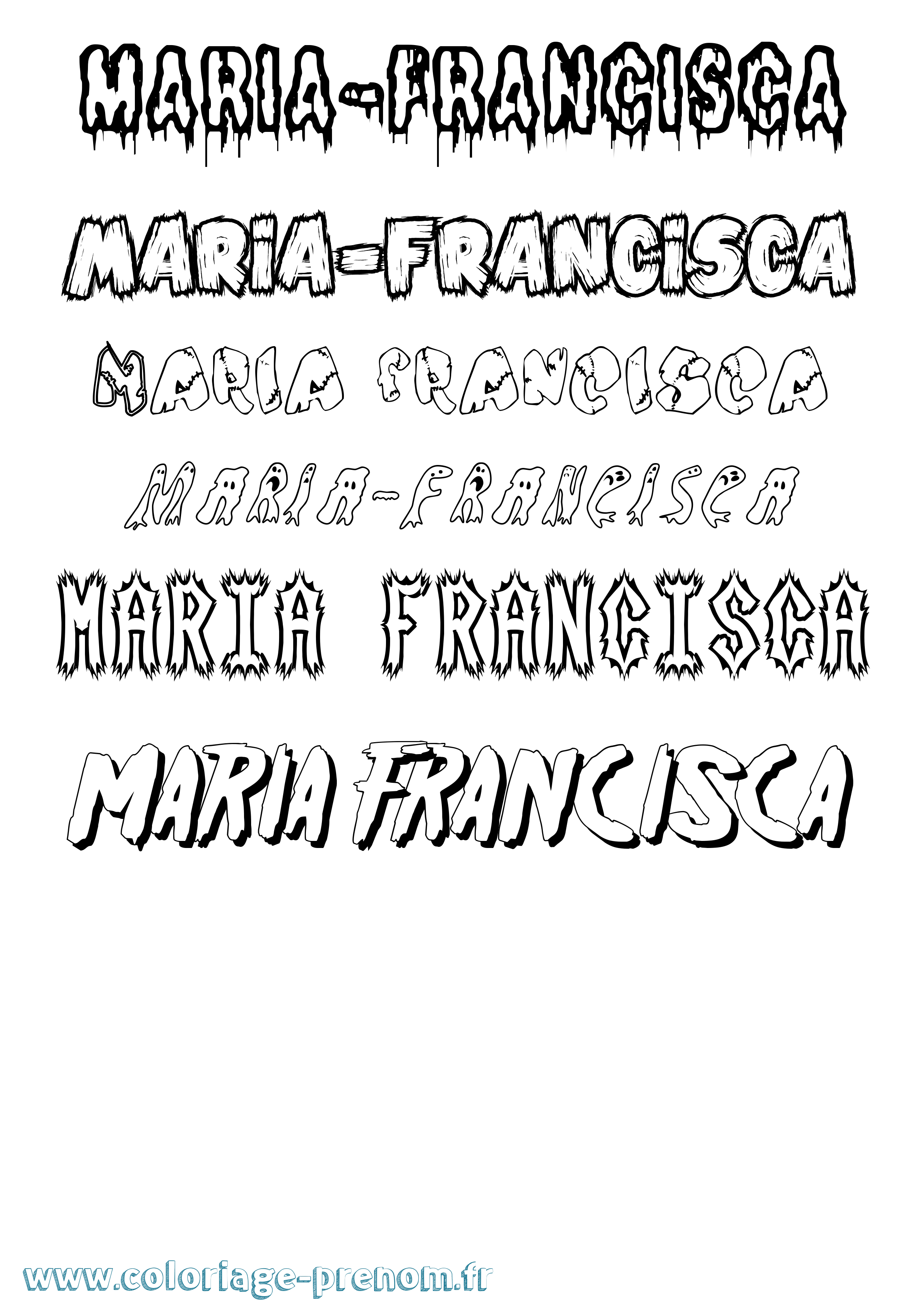 Coloriage Maria-Francisca Frisson Coloriage prénom Maria-Francisca Frisson