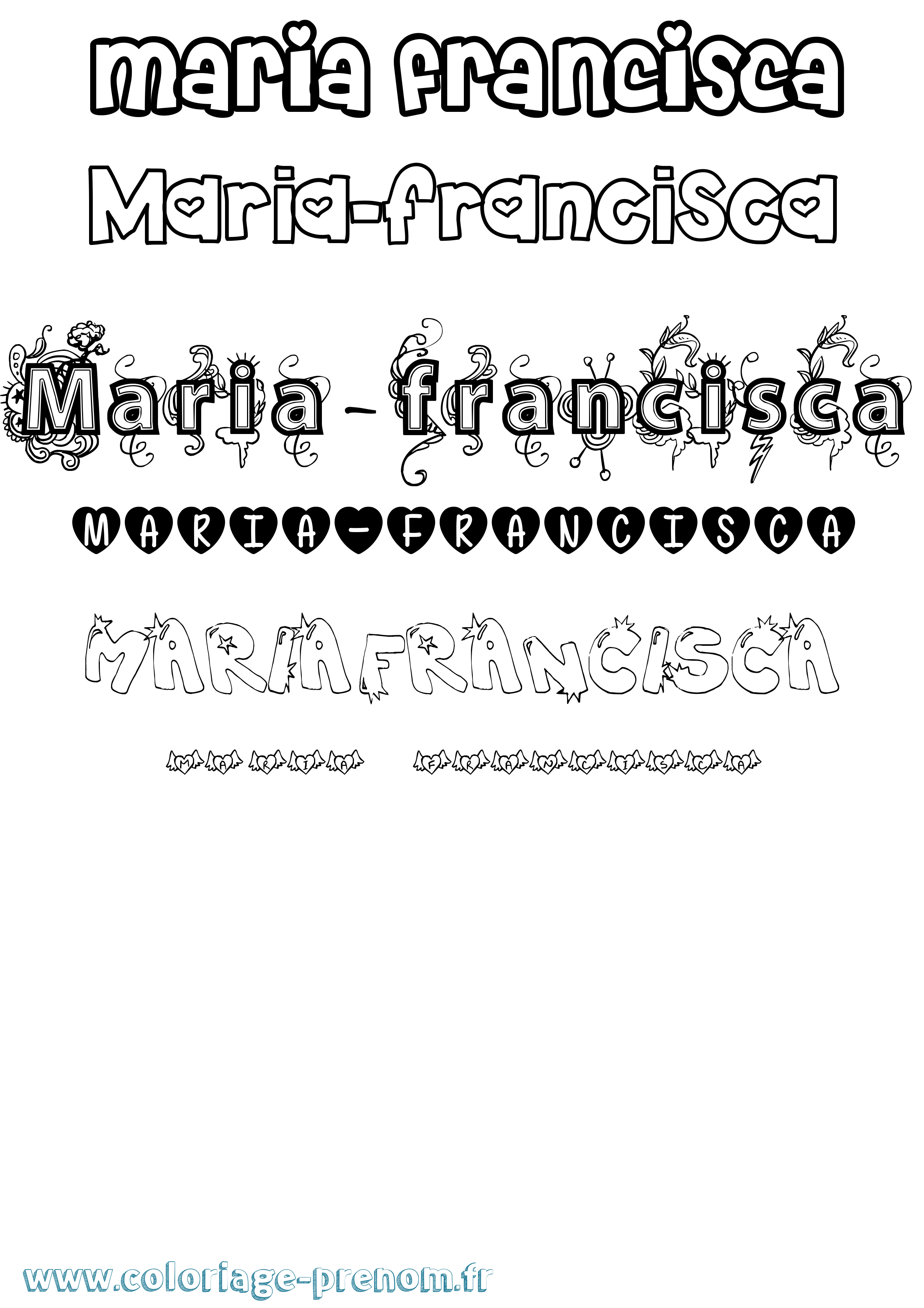 Coloriage Maria-Francisca Girly Coloriage prénom Maria-Francisca Girly