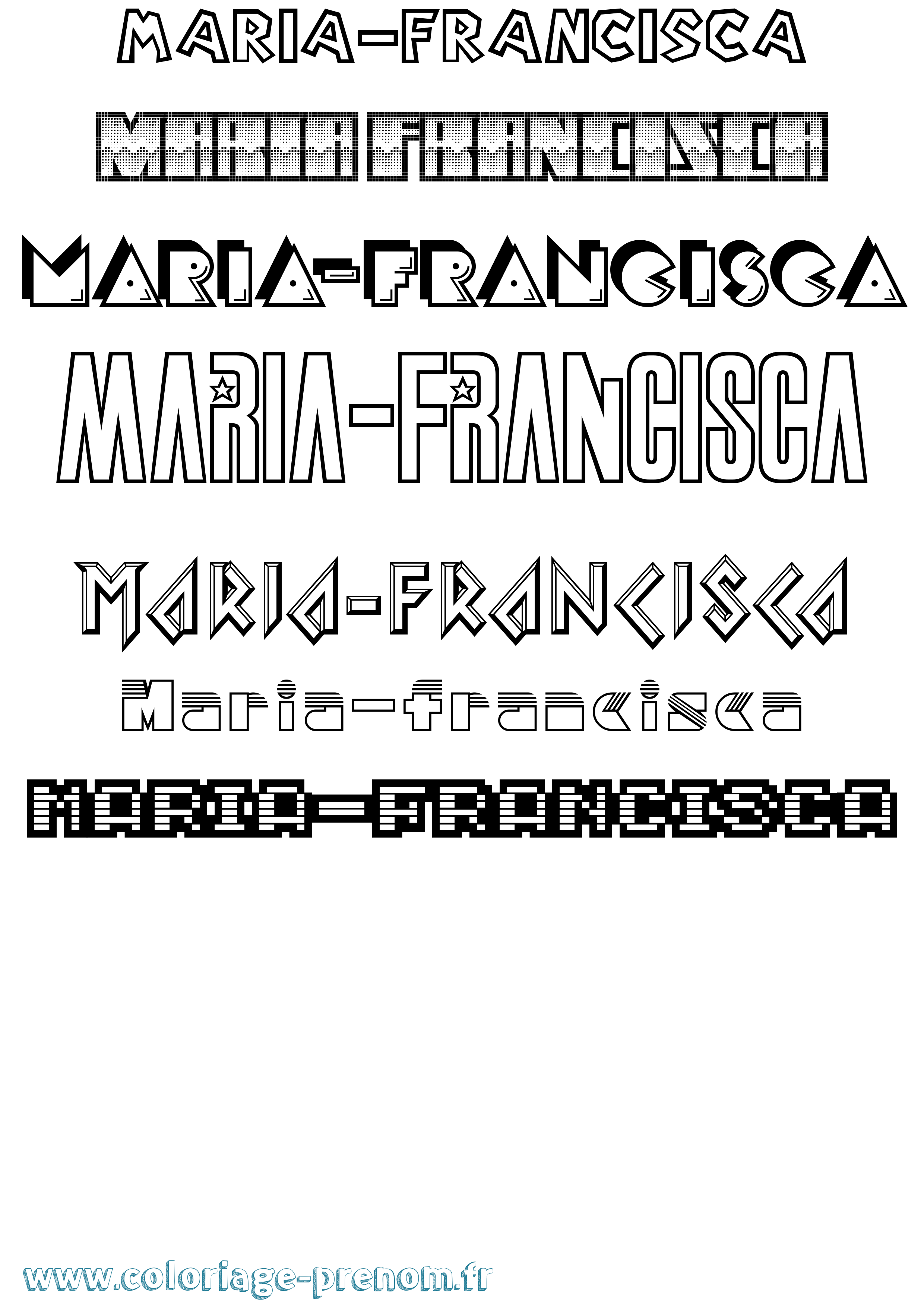 Coloriage Maria-Francisca Jeux Vidéos Coloriage prénom Maria-Francisca Jeux Vidéos