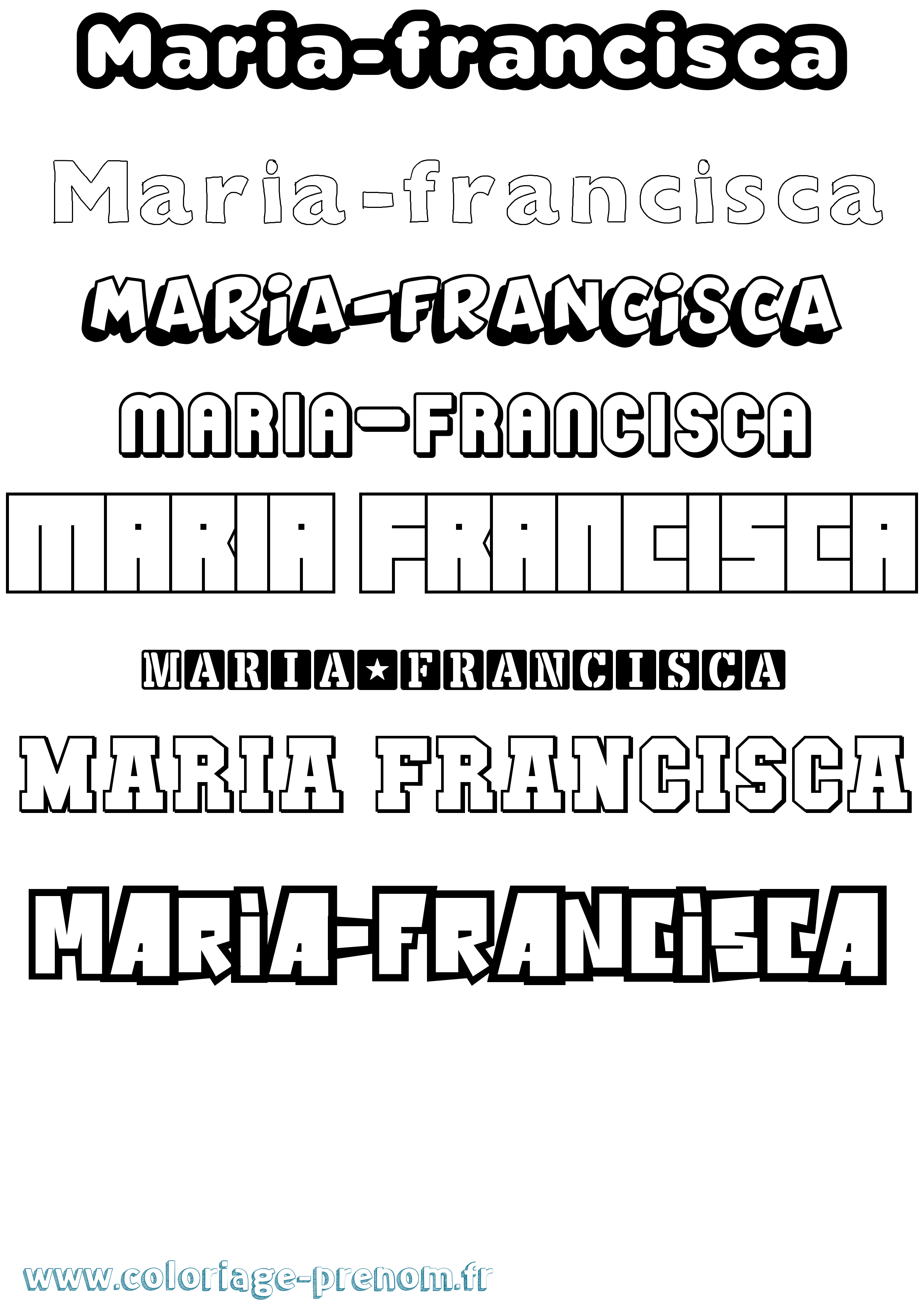 Coloriage Maria-Francisca Simple Coloriage prénom Maria-Francisca Simple