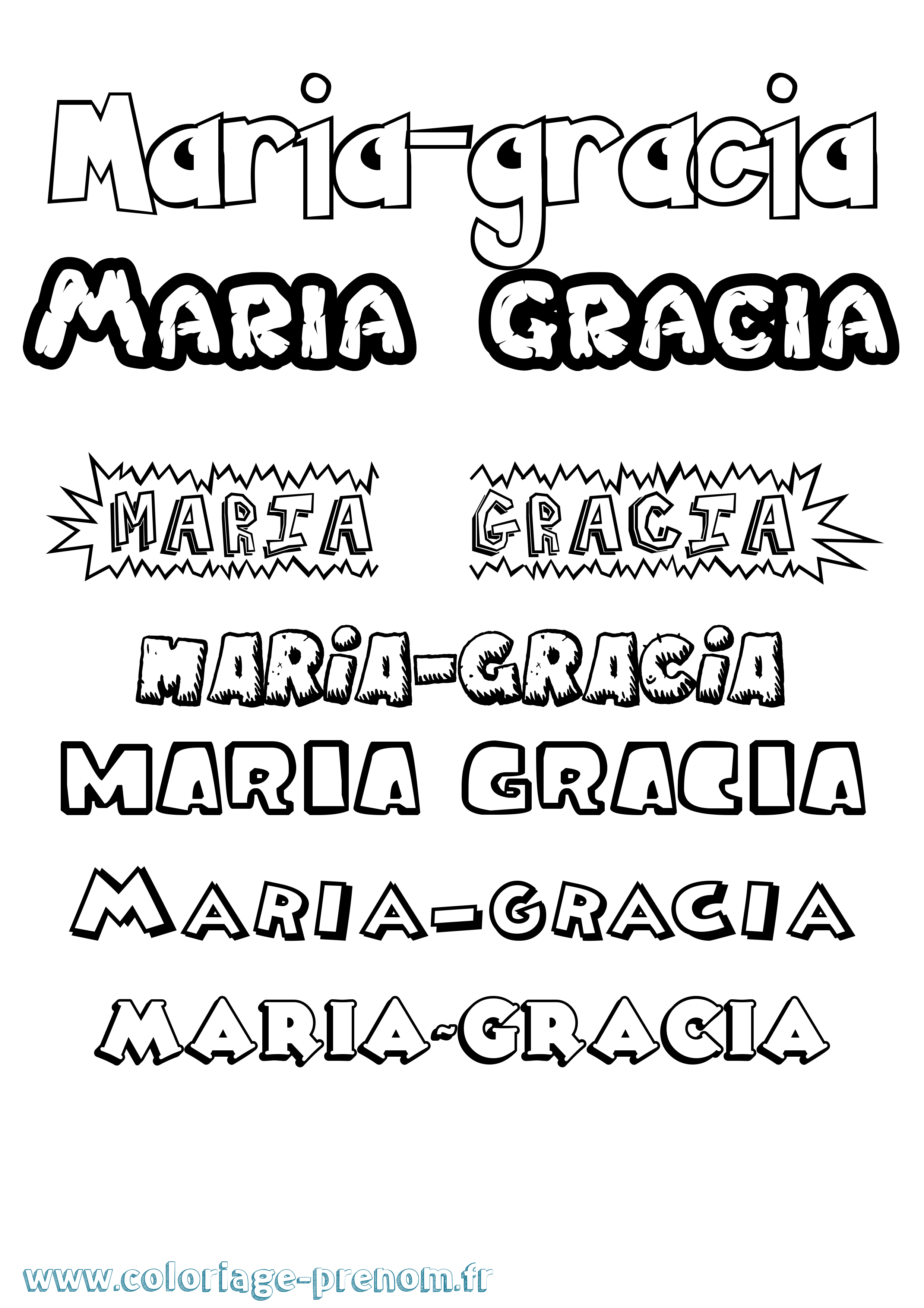 Coloriage Maria-Gracia Dessin Animé Coloriage prénom Maria-Gracia Dessin Animé