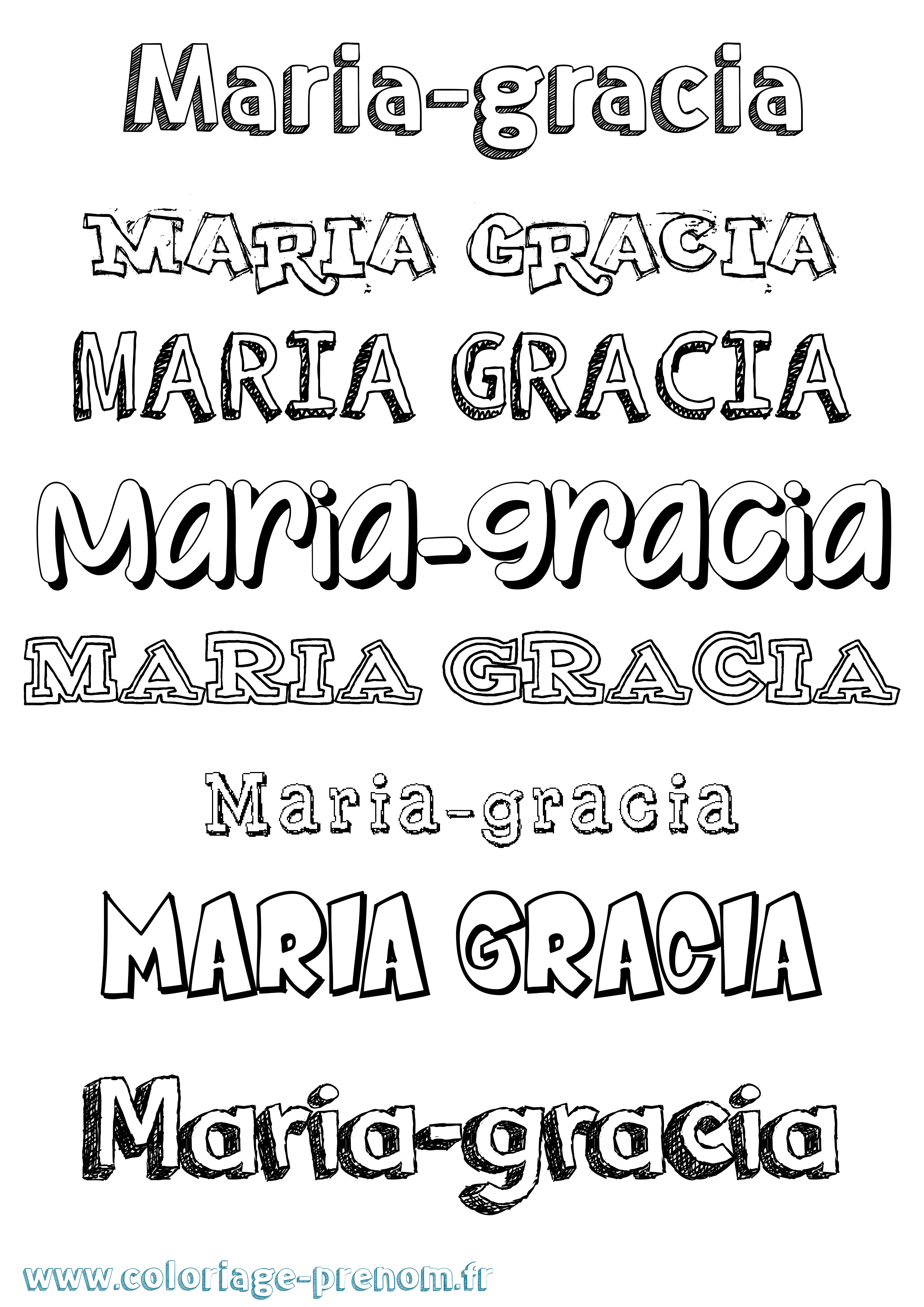 Coloriage Maria-Gracia Dessiné Coloriage prénom Maria-Gracia Dessiné