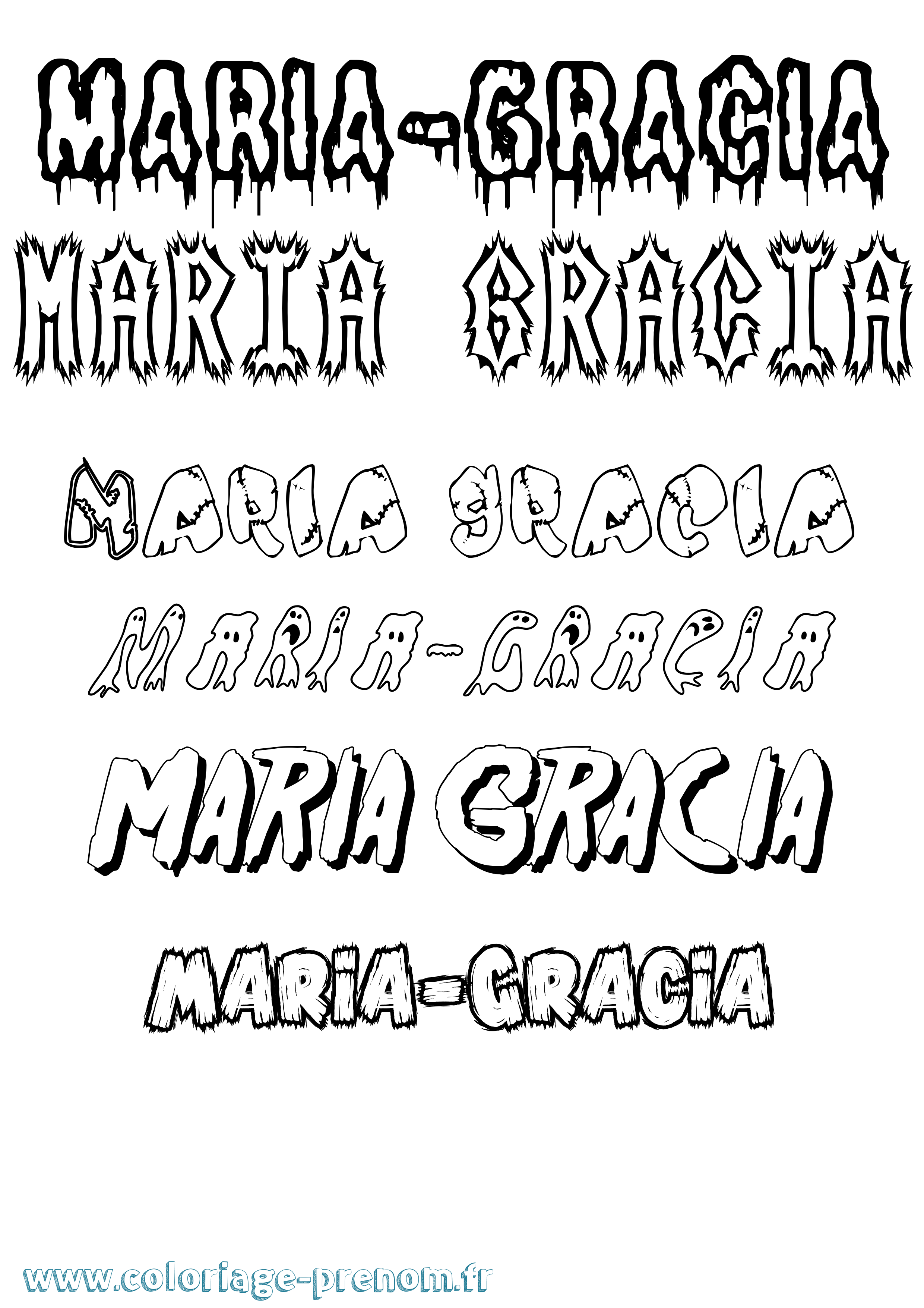 Coloriage Maria-Gracia Frisson Coloriage prénom Maria-Gracia Frisson