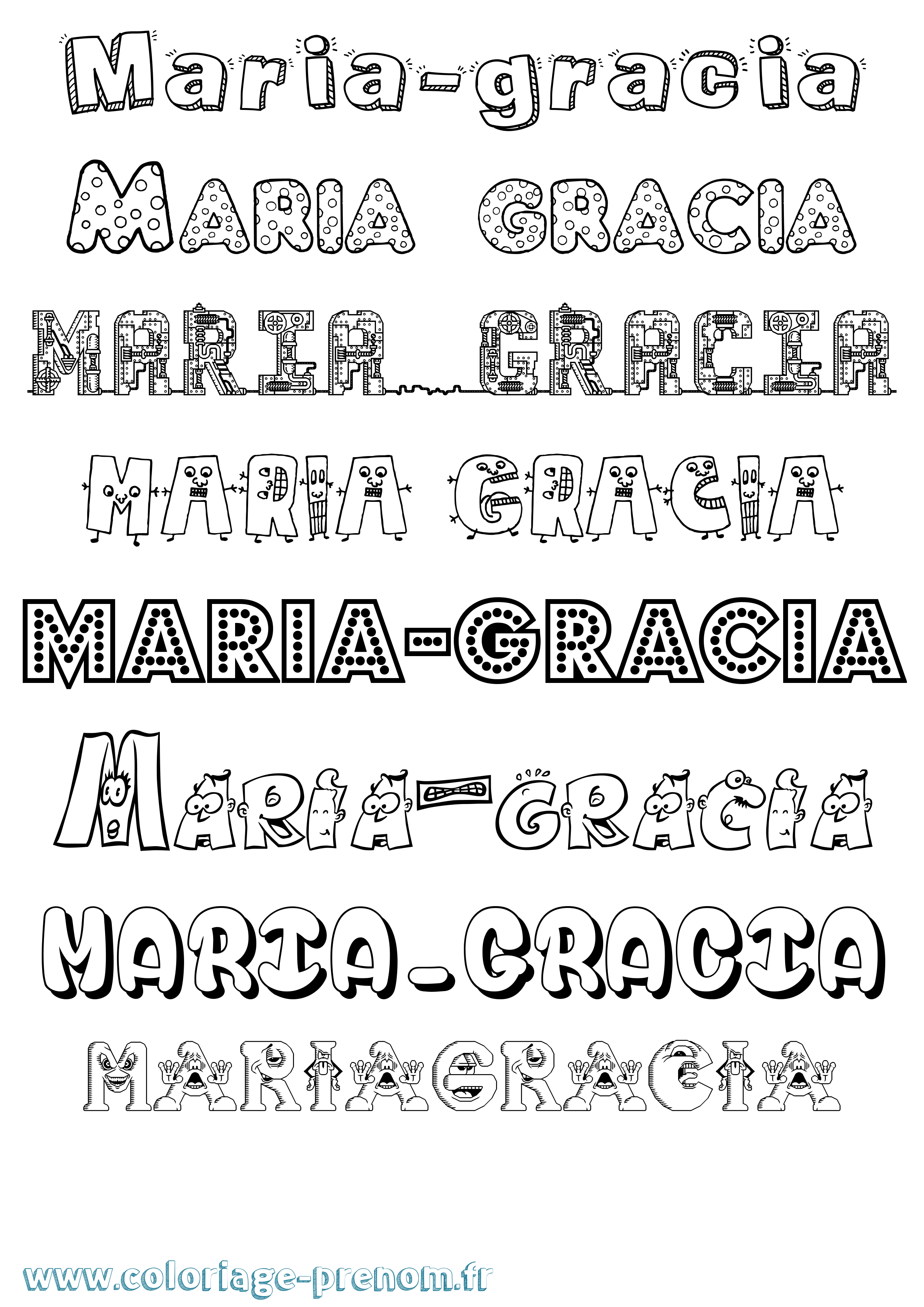 Coloriage Maria-Gracia Fun Coloriage prénom Maria-Gracia Fun