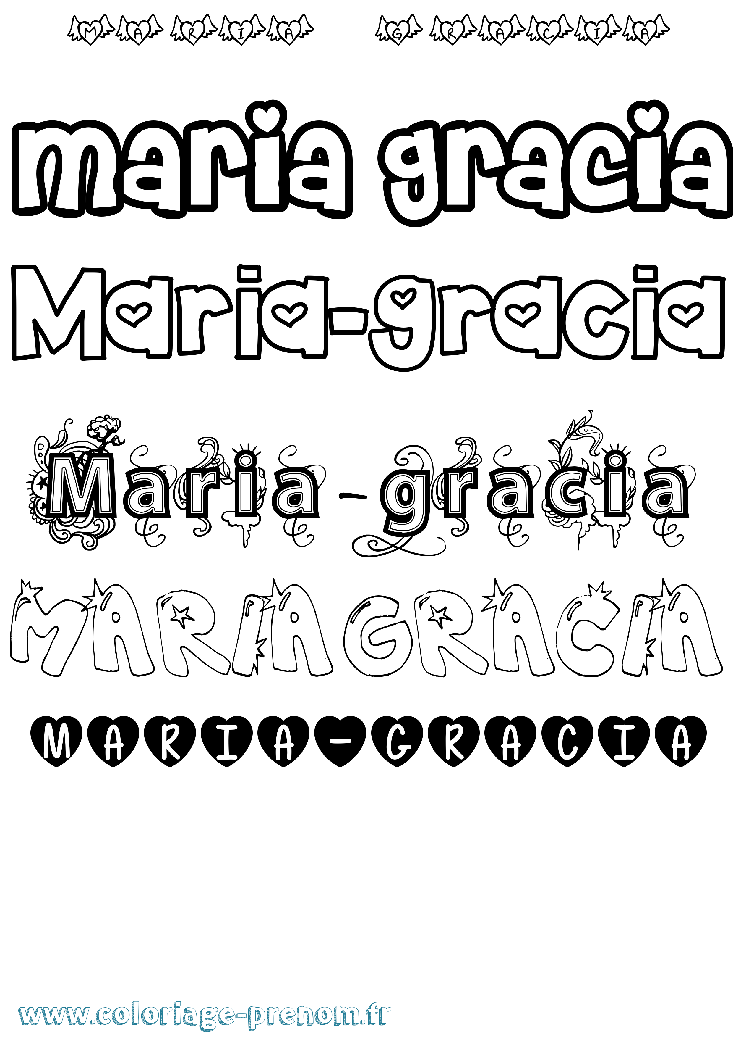 Coloriage Maria-Gracia Girly Coloriage prénom Maria-Gracia Girly
