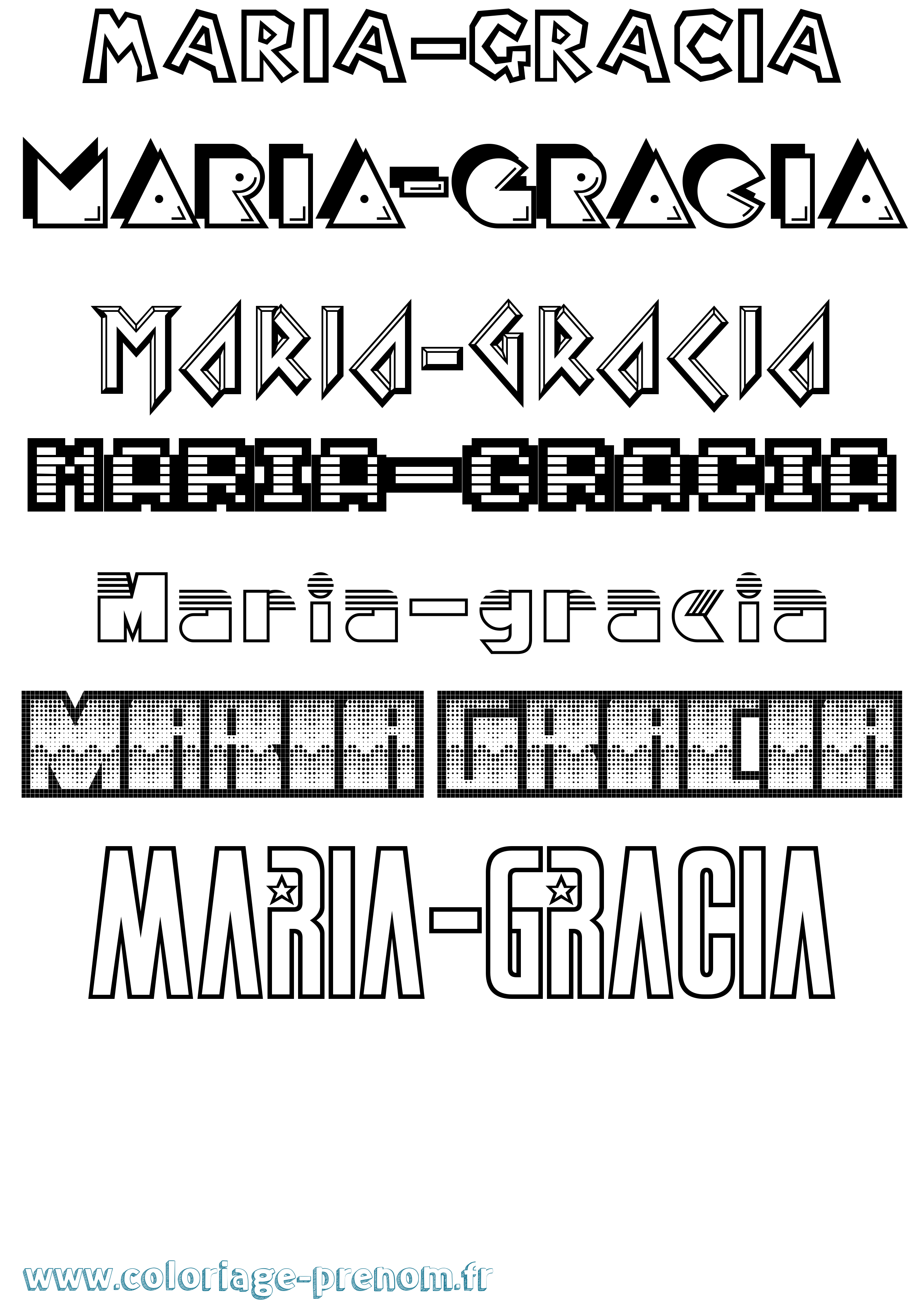 Coloriage Maria-Gracia Jeux Vidéos Coloriage prénom Maria-Gracia Jeux Vidéos