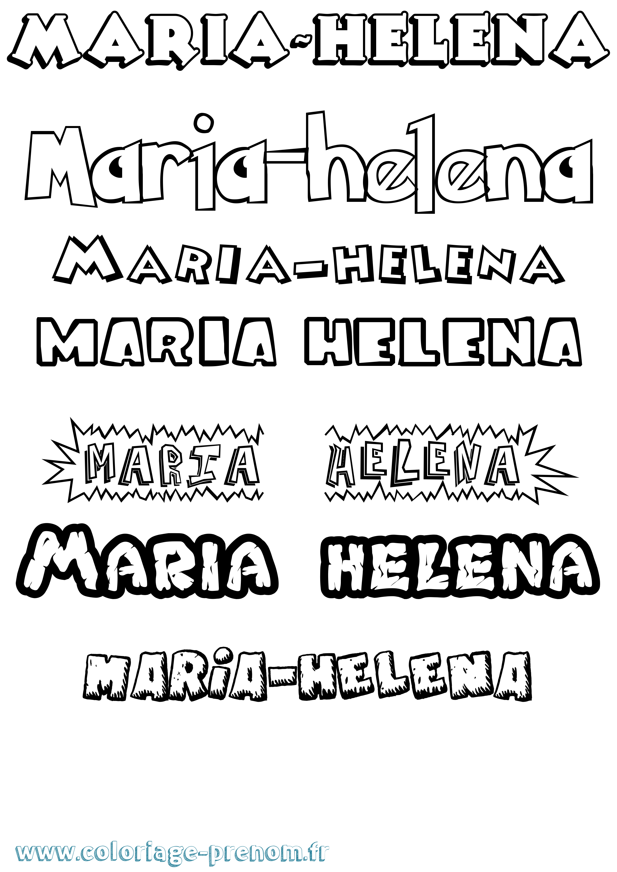 Coloriage Maria-Helena Dessin Animé Coloriage prénom Maria-Helena Dessin Animé
