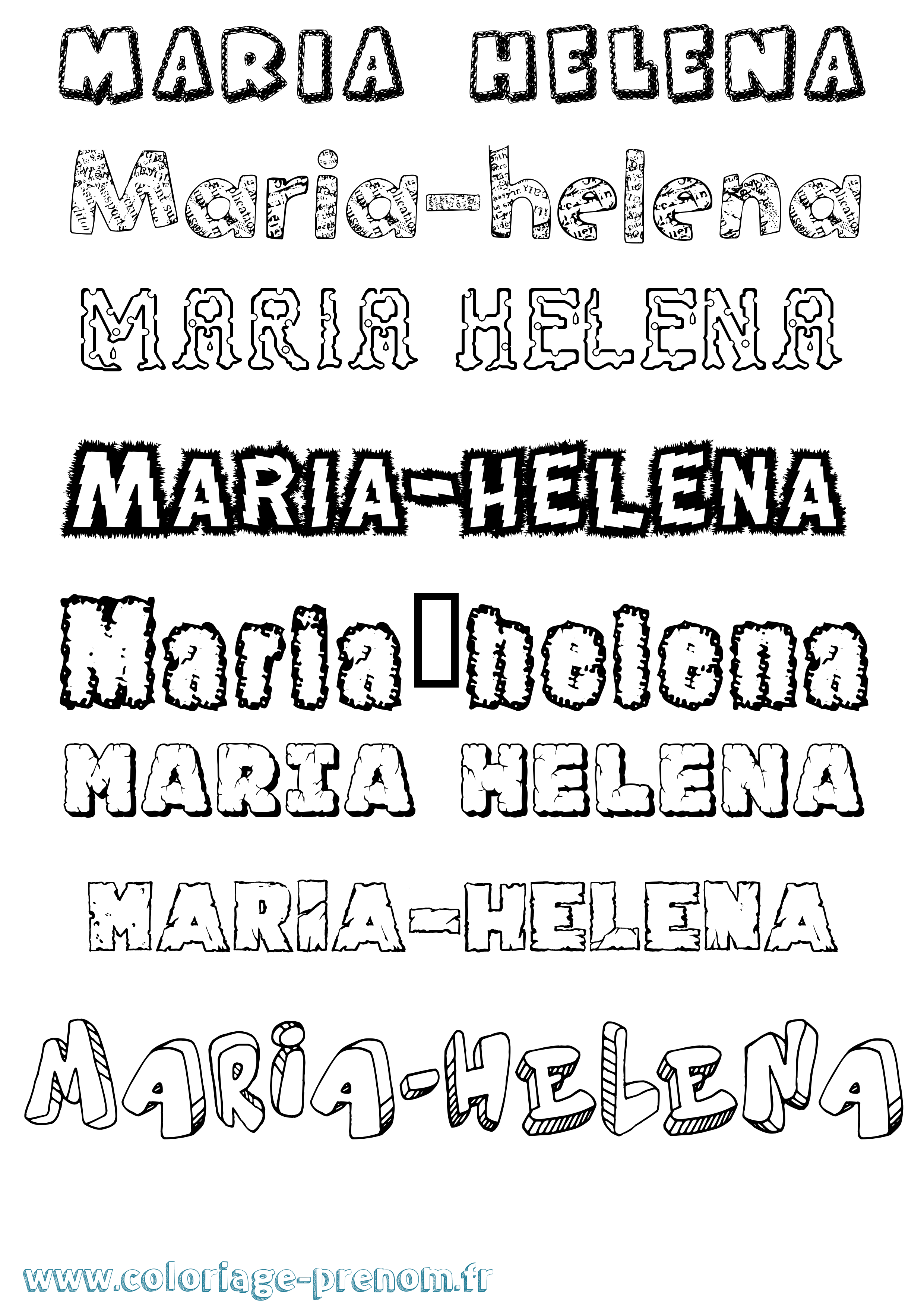 Coloriage Maria-Helena Destructuré Coloriage prénom Maria-Helena Destructuré