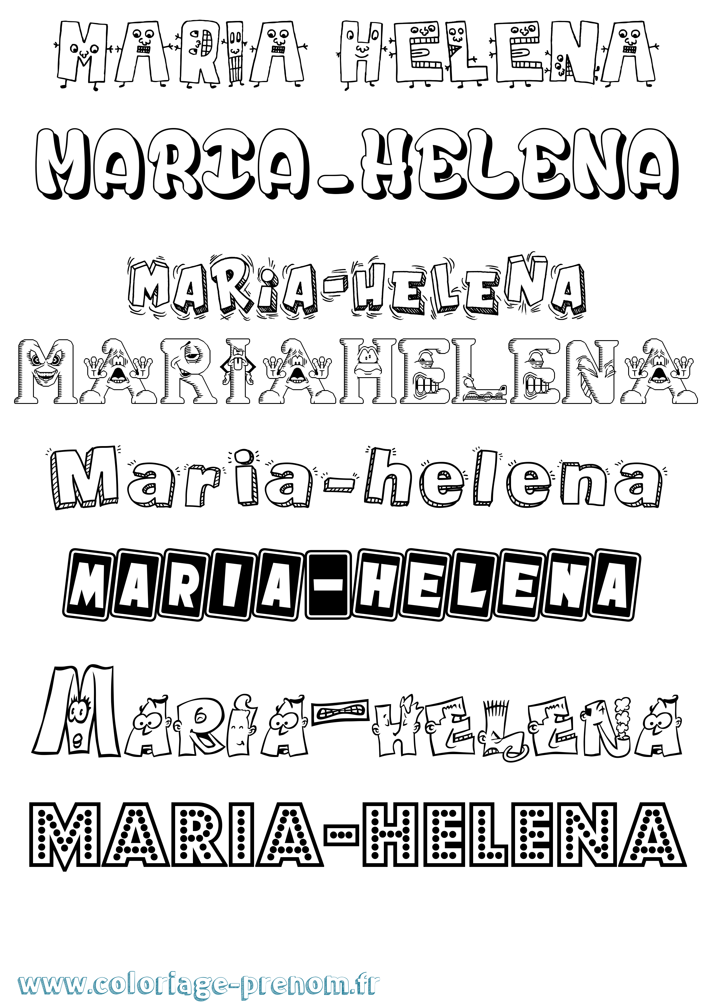 Coloriage Maria-Helena Fun Coloriage prénom Maria-Helena Fun