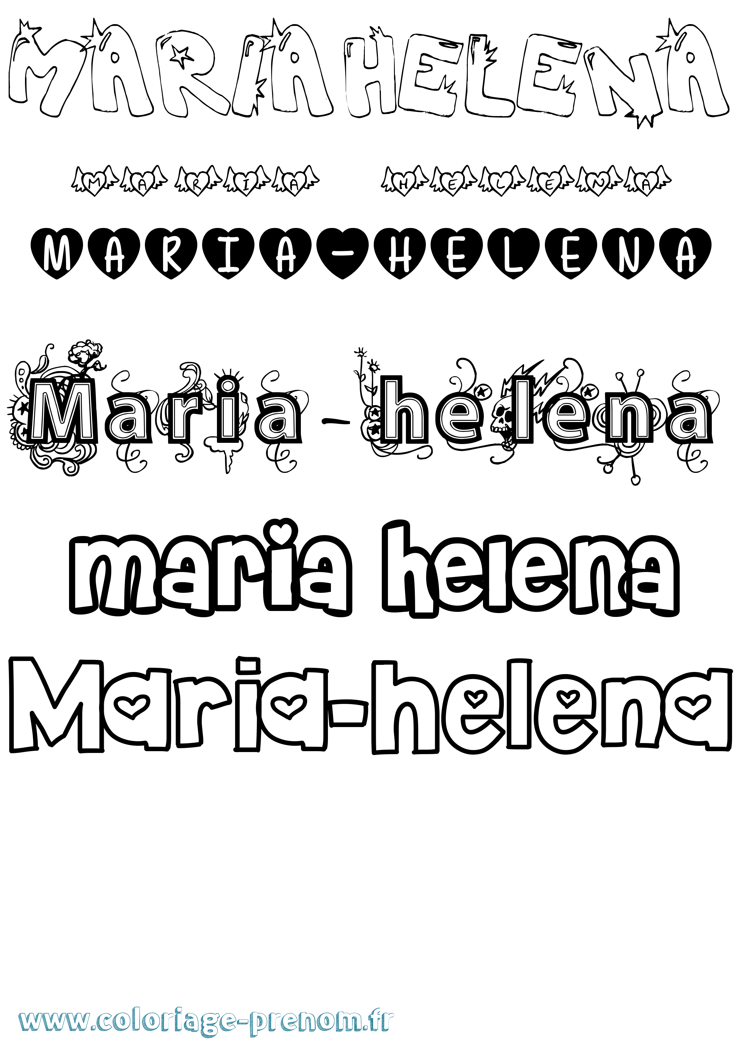 Coloriage Maria-Helena Girly Coloriage prénom Maria-Helena Girly