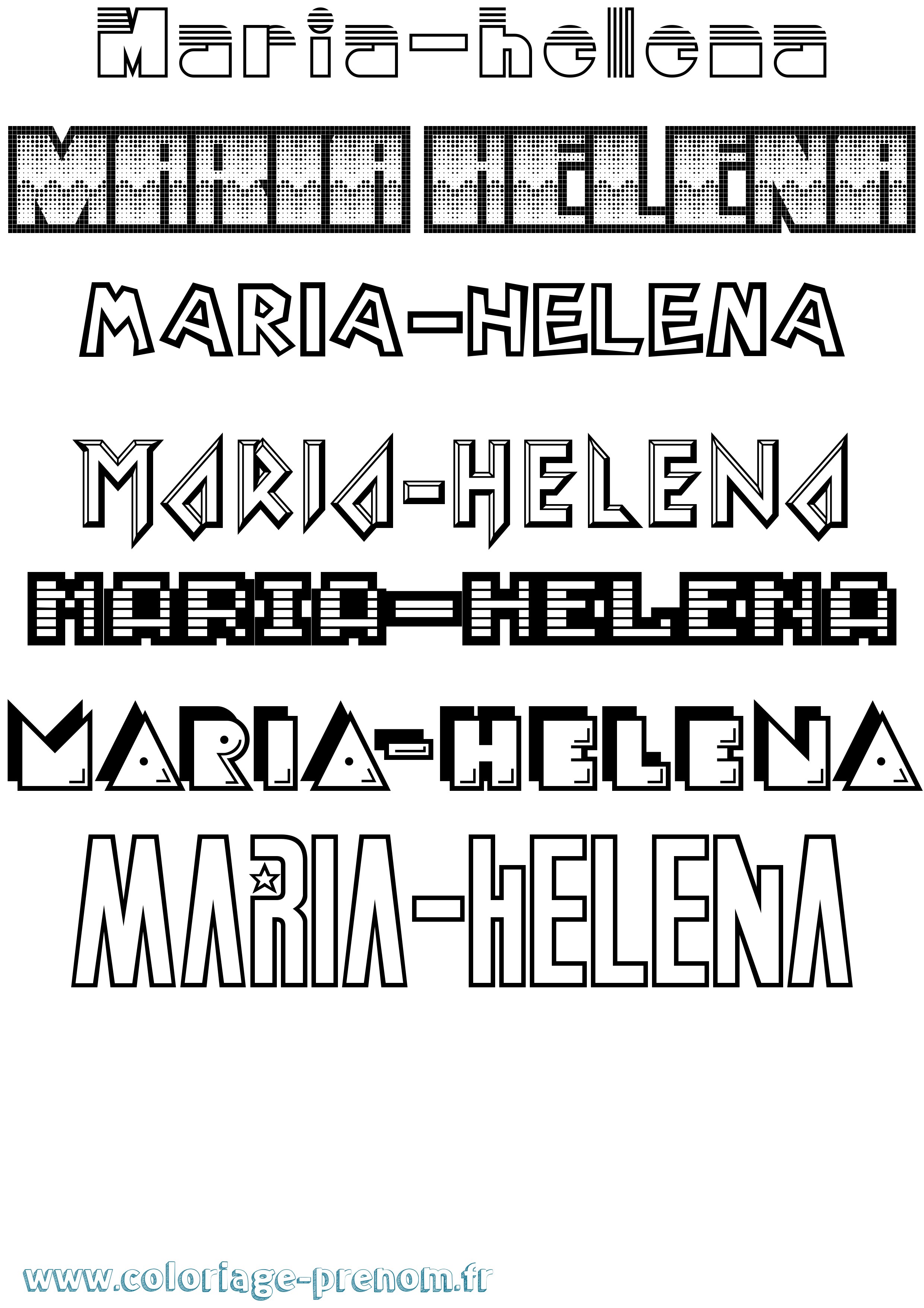 Coloriage Maria-Helena Jeux Vidéos Coloriage prénom Maria-Helena Jeux Vidéos