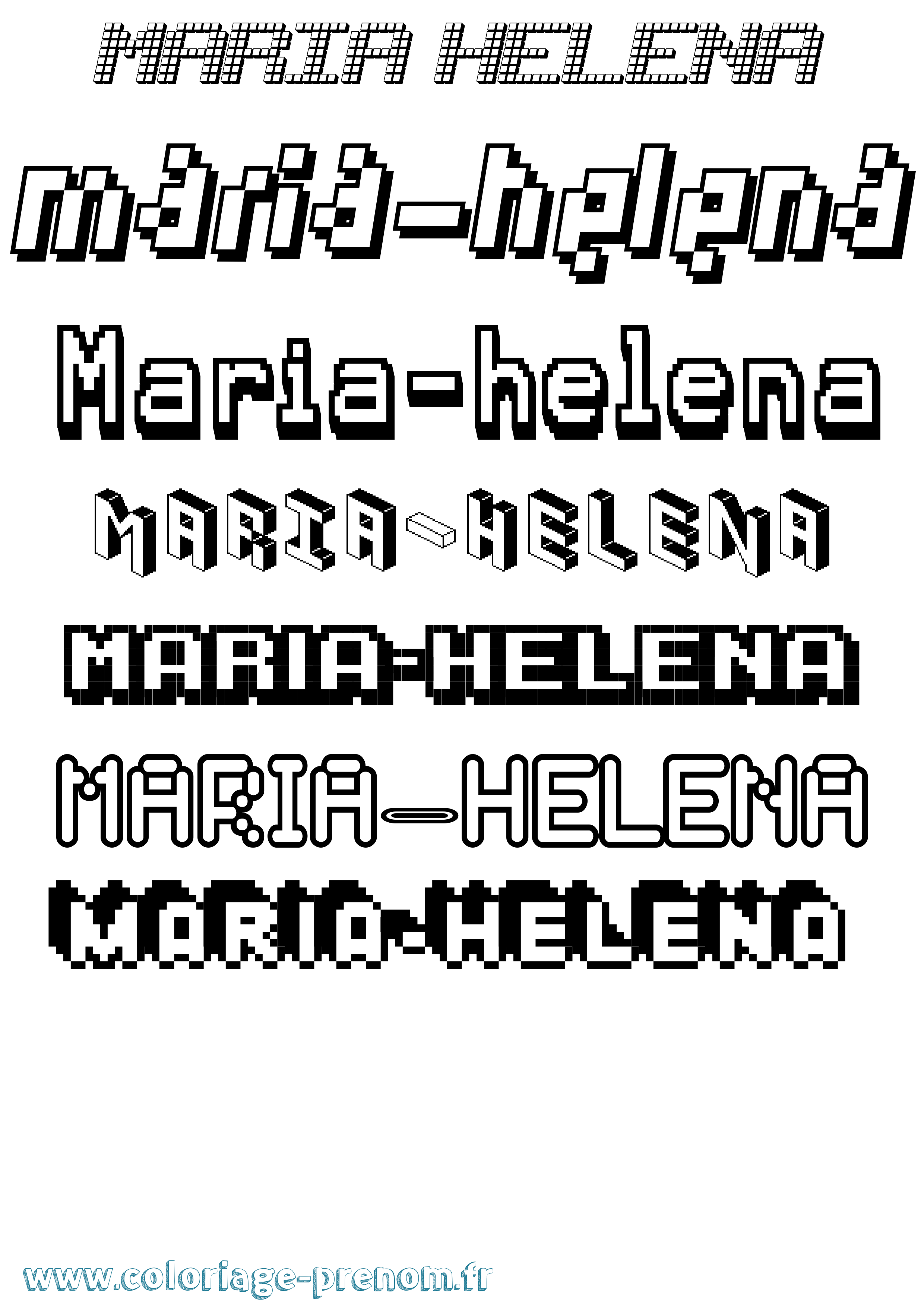 Coloriage Maria-Helena Pixel Coloriage prénom Maria-Helena Pixel