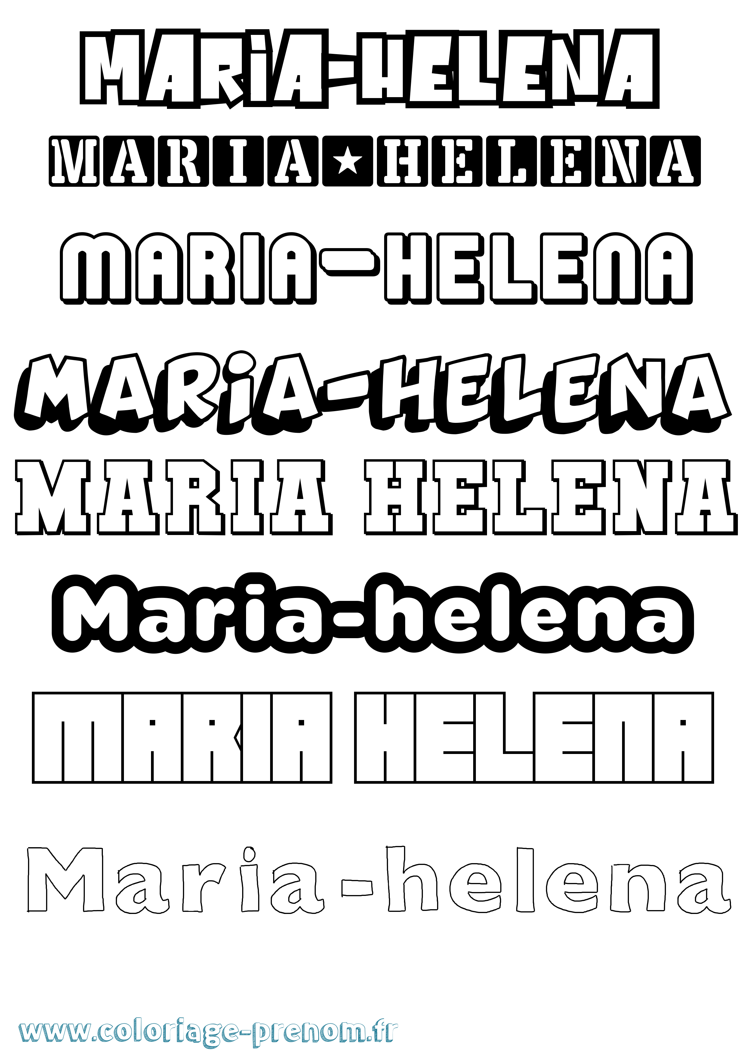 Coloriage Maria-Helena Simple Coloriage prénom Maria-Helena Simple